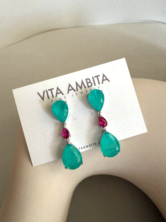 Pendientes de piedras preciosas