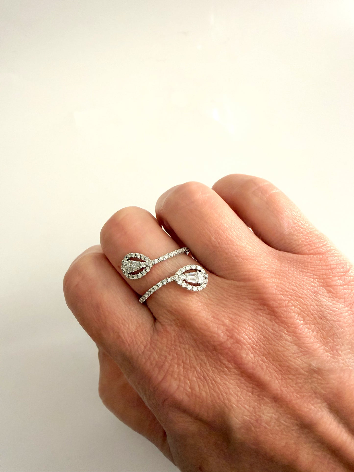 Crossed Drops Ring