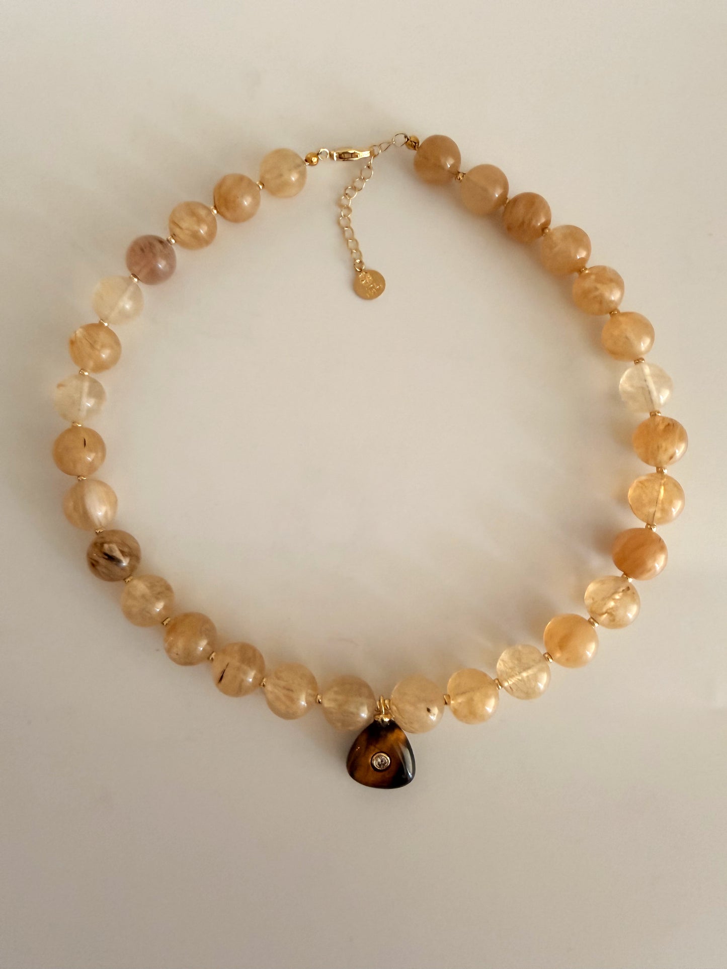 Golden Quartz & Tiger’s Eye Pendant Necklace