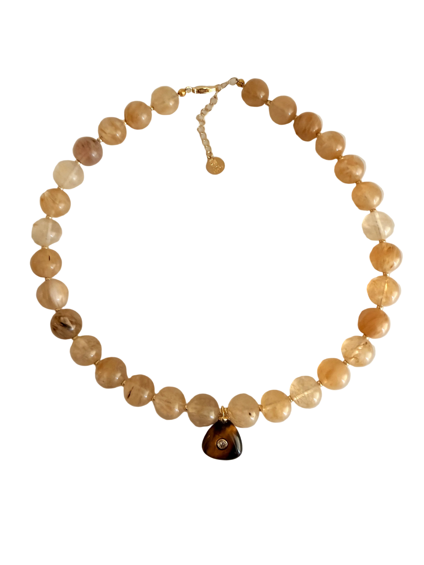 Golden Quartz & Tiger’s Eye Pendant Necklace