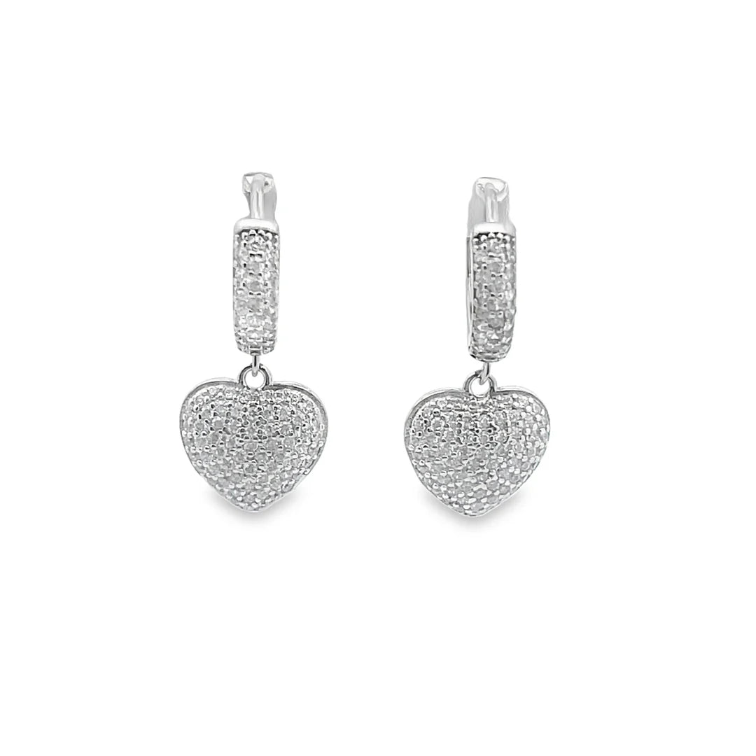 Pendientes colgantes de corazones gruesos