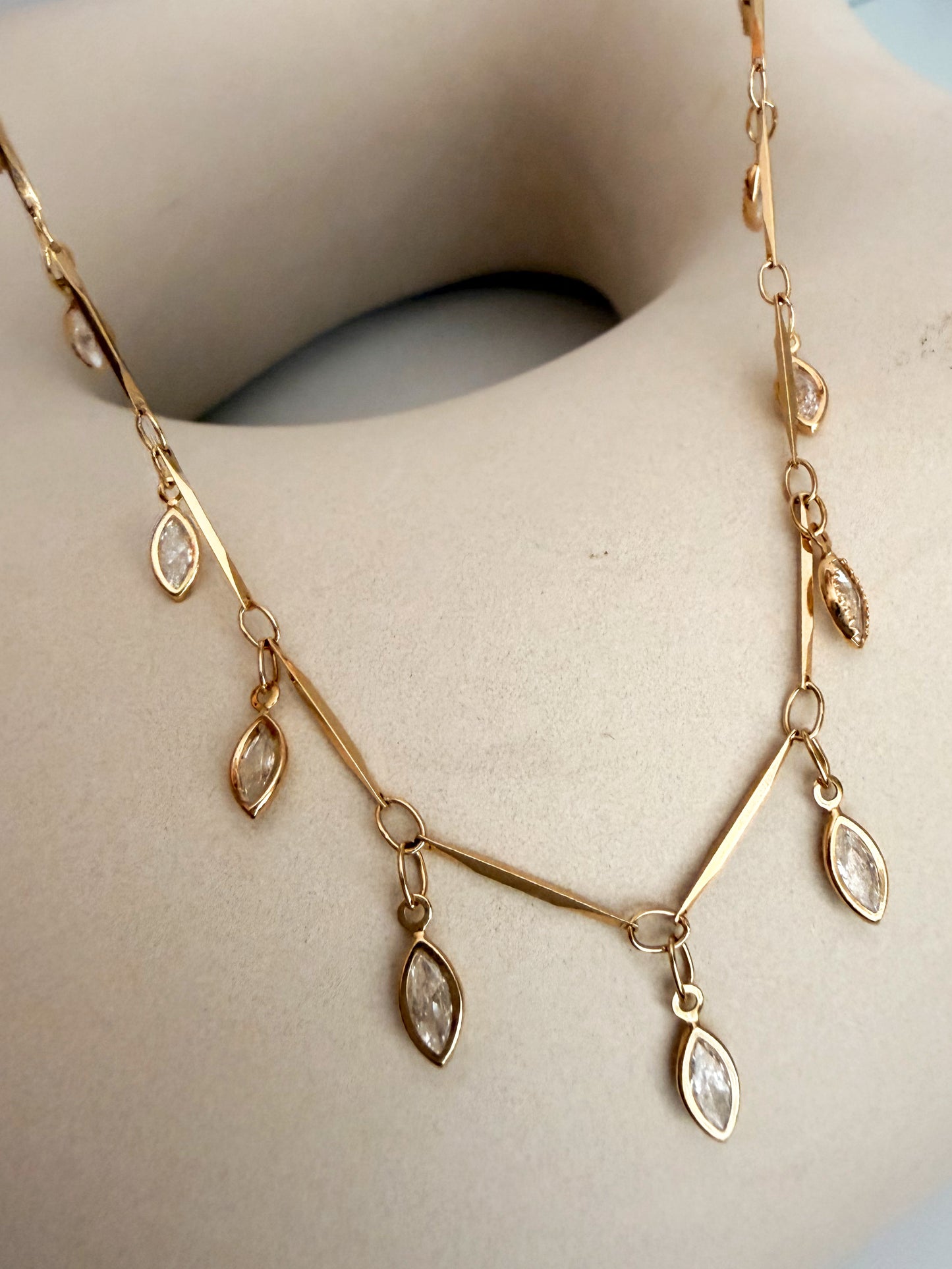 Crystal Petal Drop Necklace