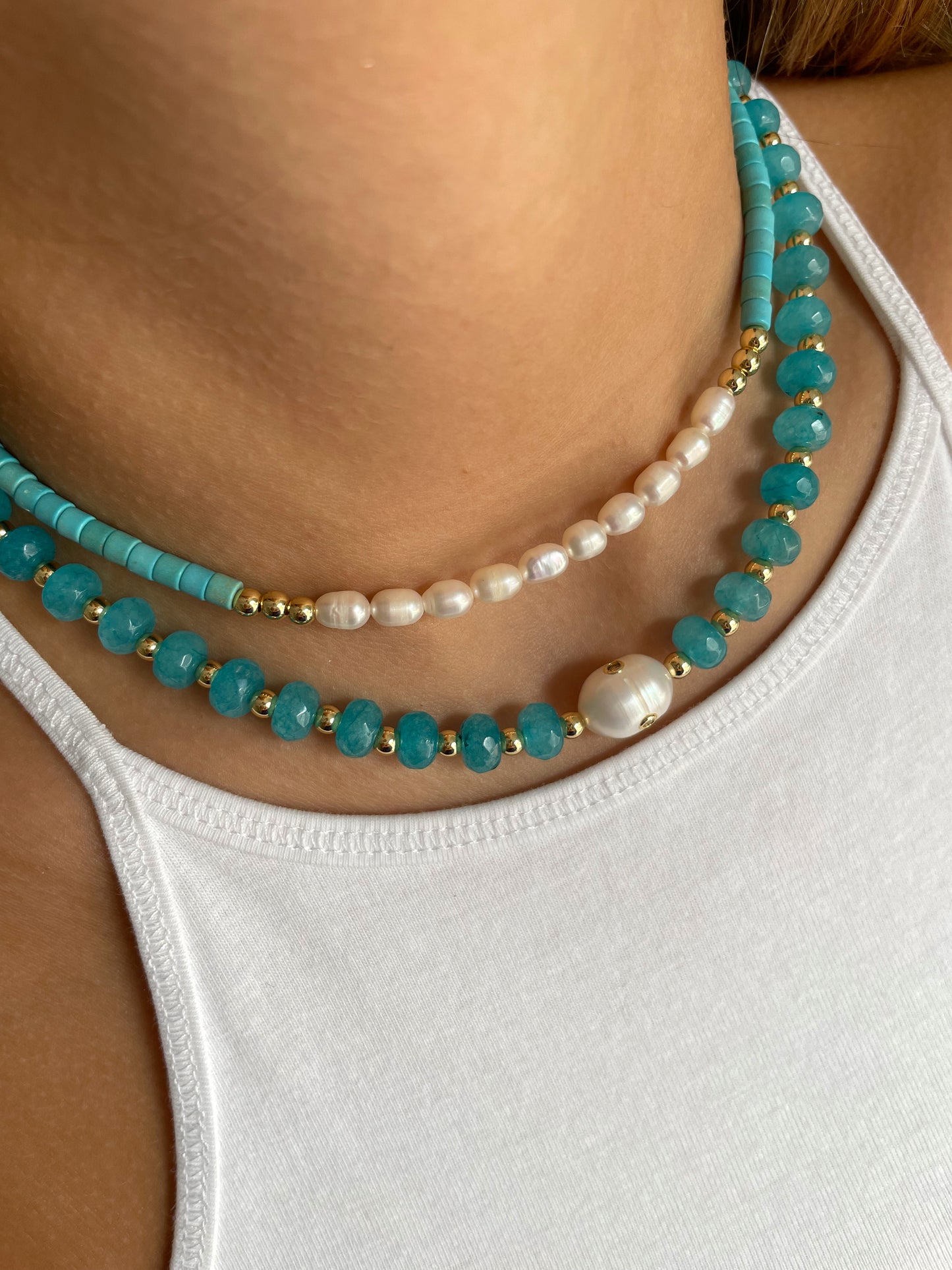 Parisian blue necklace and bracelet