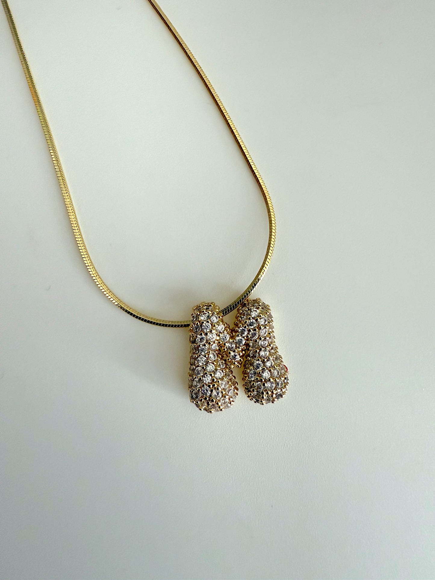 Sparkling chunky letter necklace