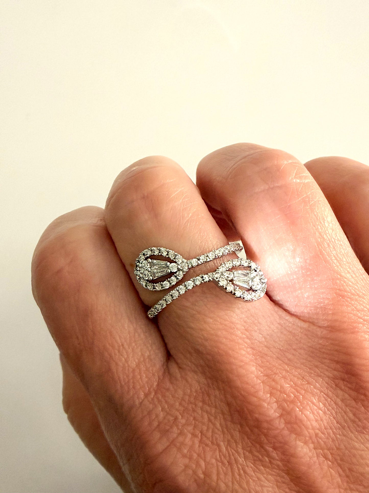 Crossed Drops Ring