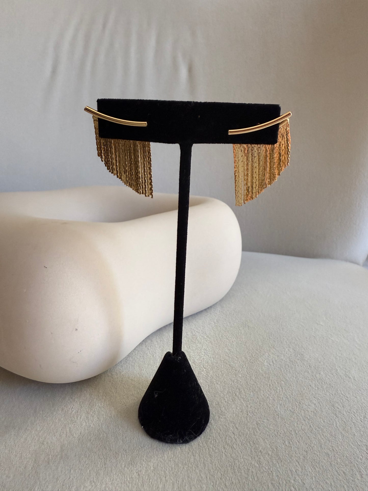 Boucles d'oreilles tendance à pampilles dorées