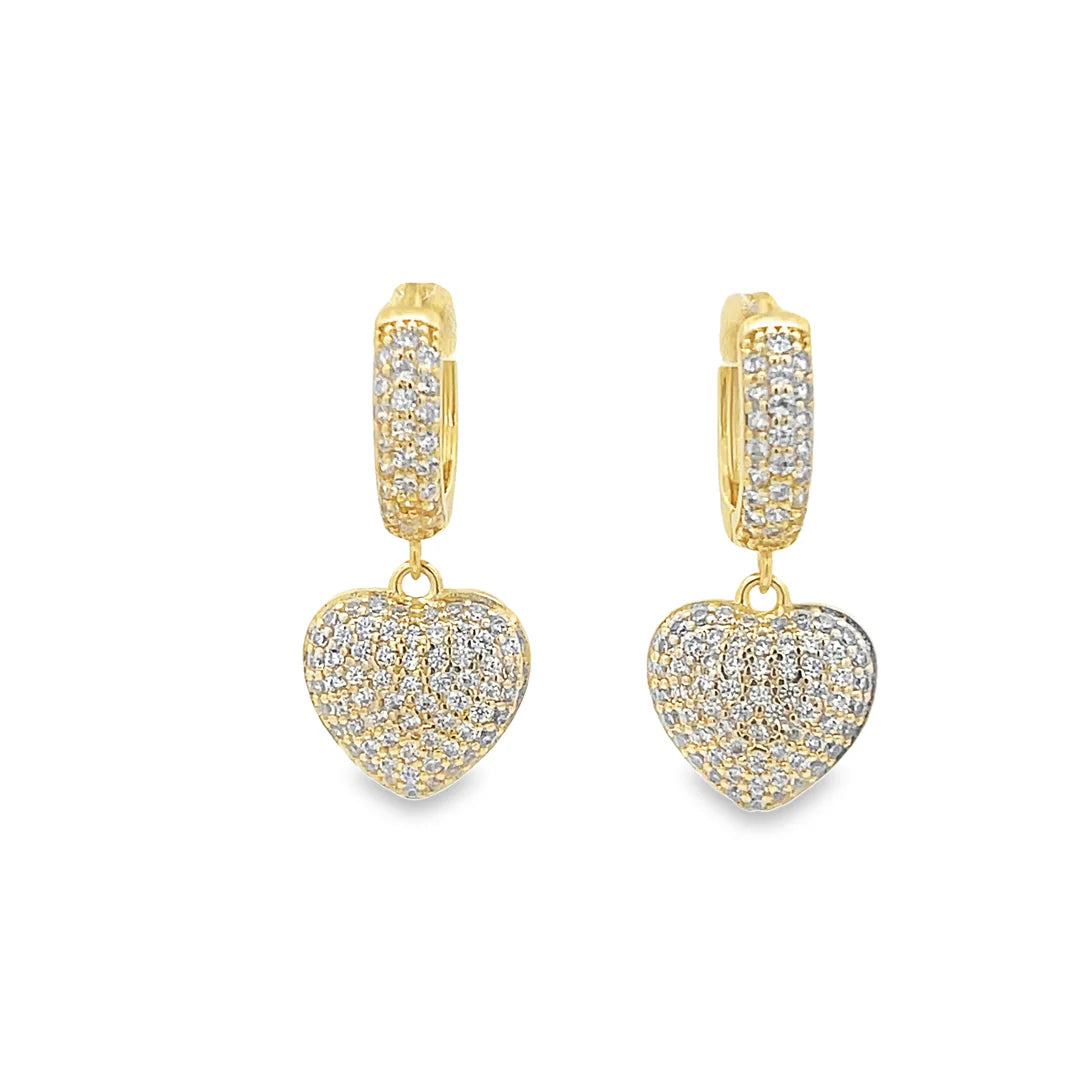 Pendientes colgantes de corazones gruesos
