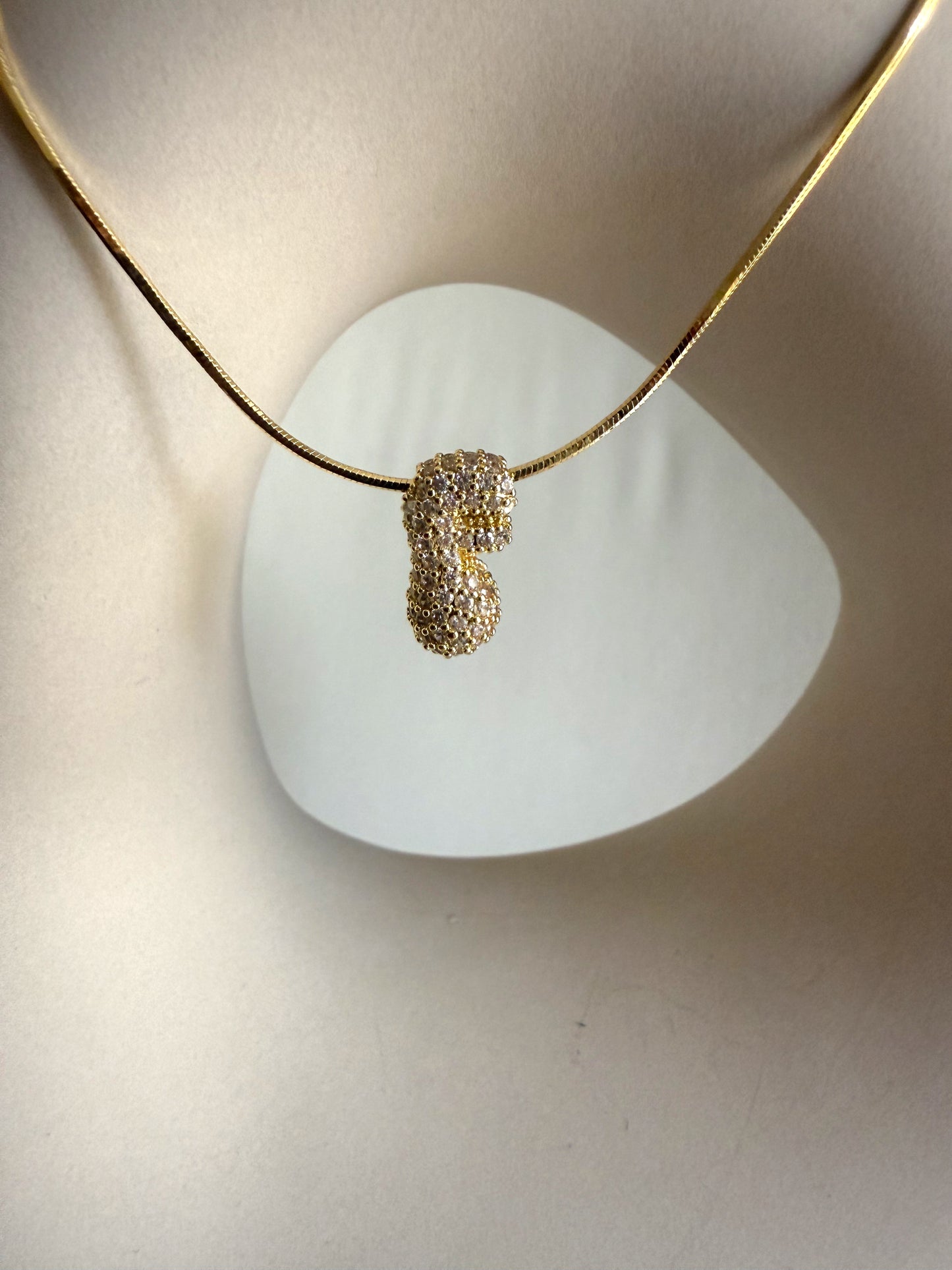 Sparkling chunky letter necklace