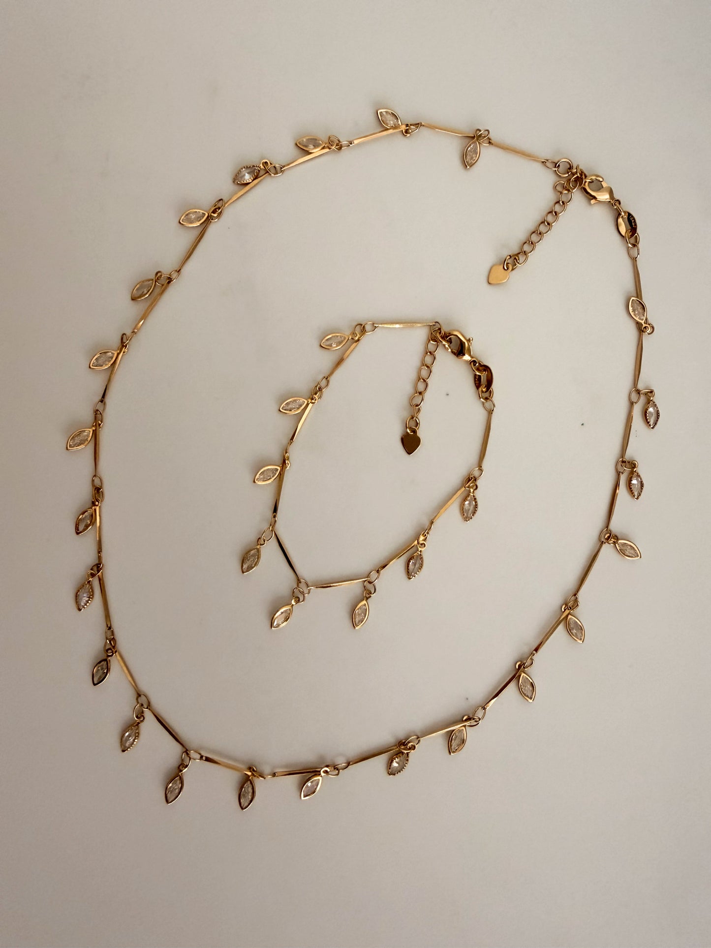 Crystal Petal Drop Necklace