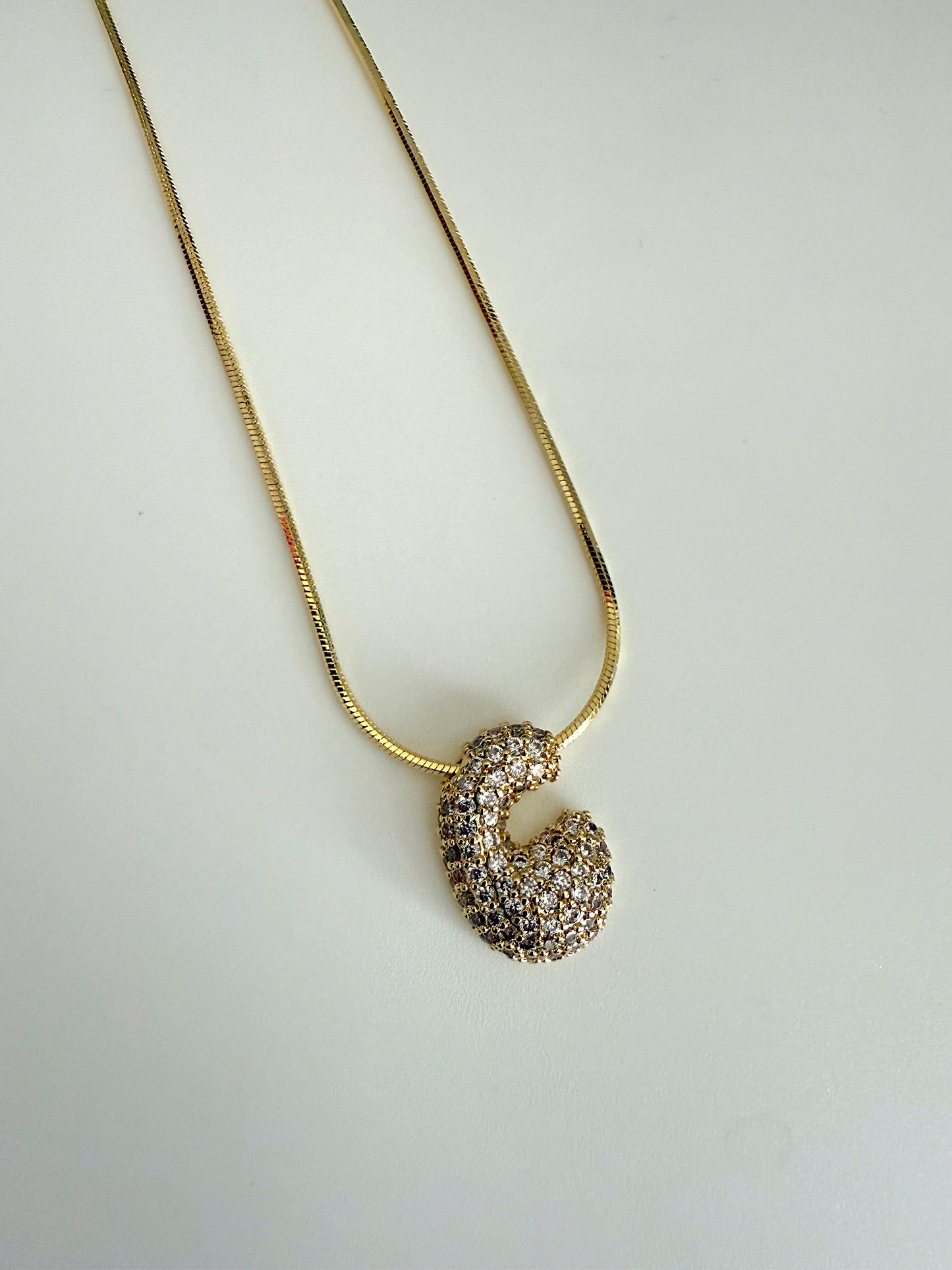 Sparkling chunky letter necklace