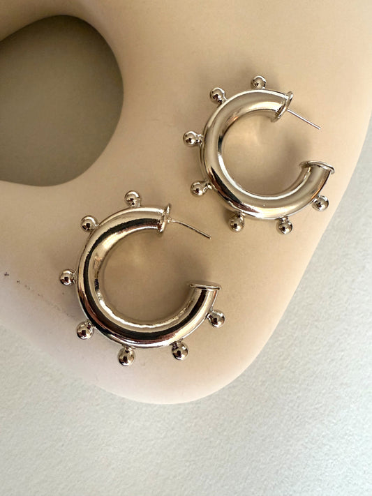 Dotted Chunky Hoop Earrings