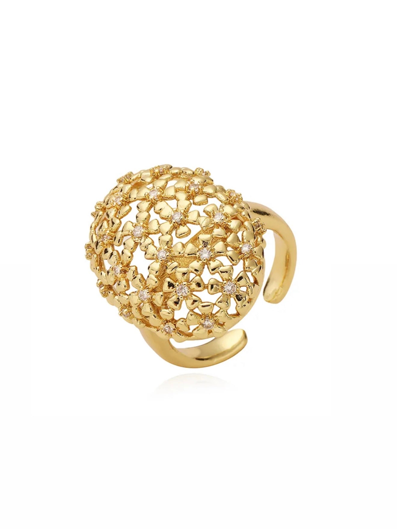 Oval flowered ring