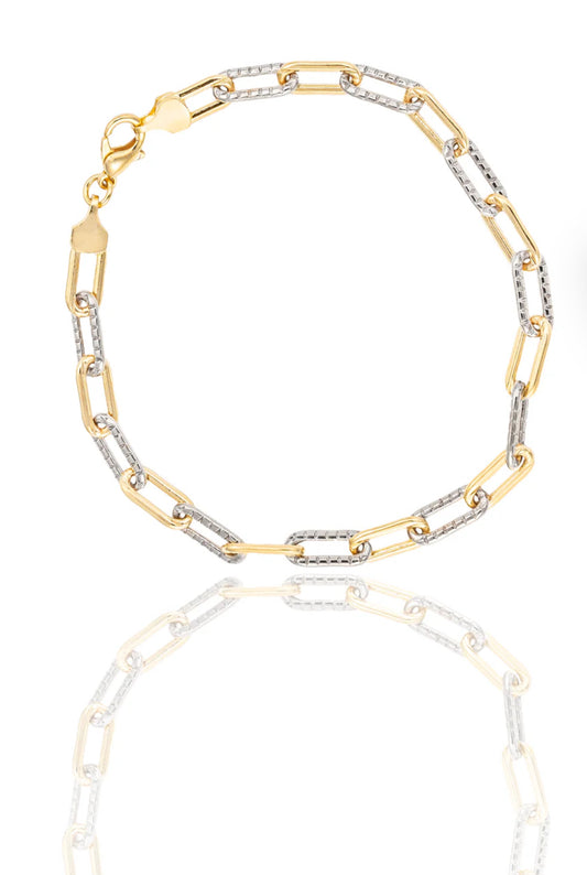 Two Toned Paperclip Bracelet