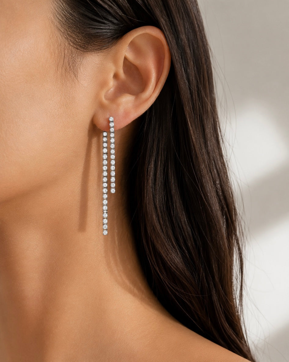 Double Line Drop Earrings