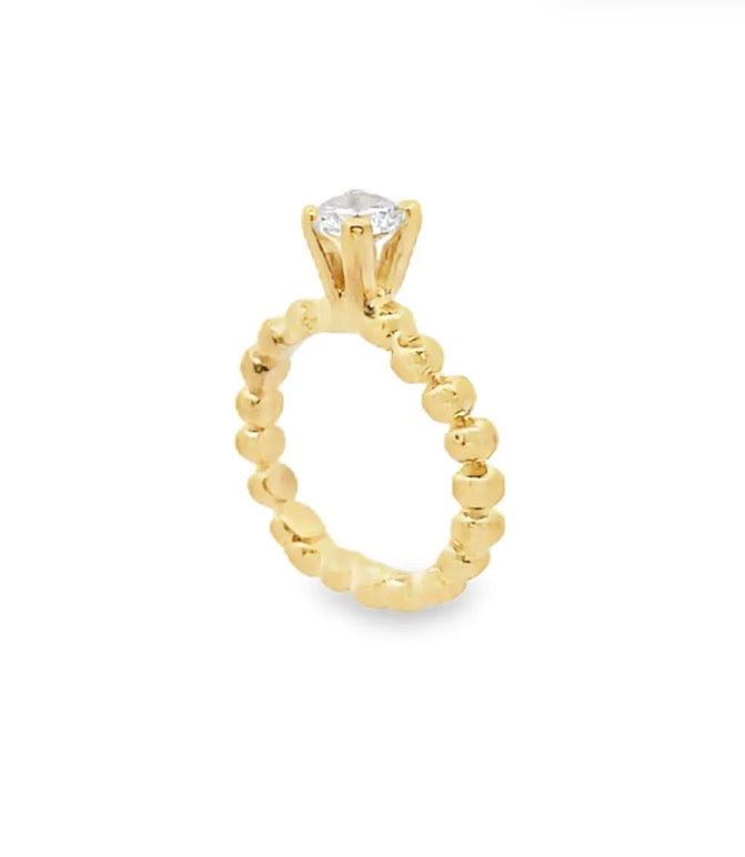 Crystal Solitaire Beaded Ring