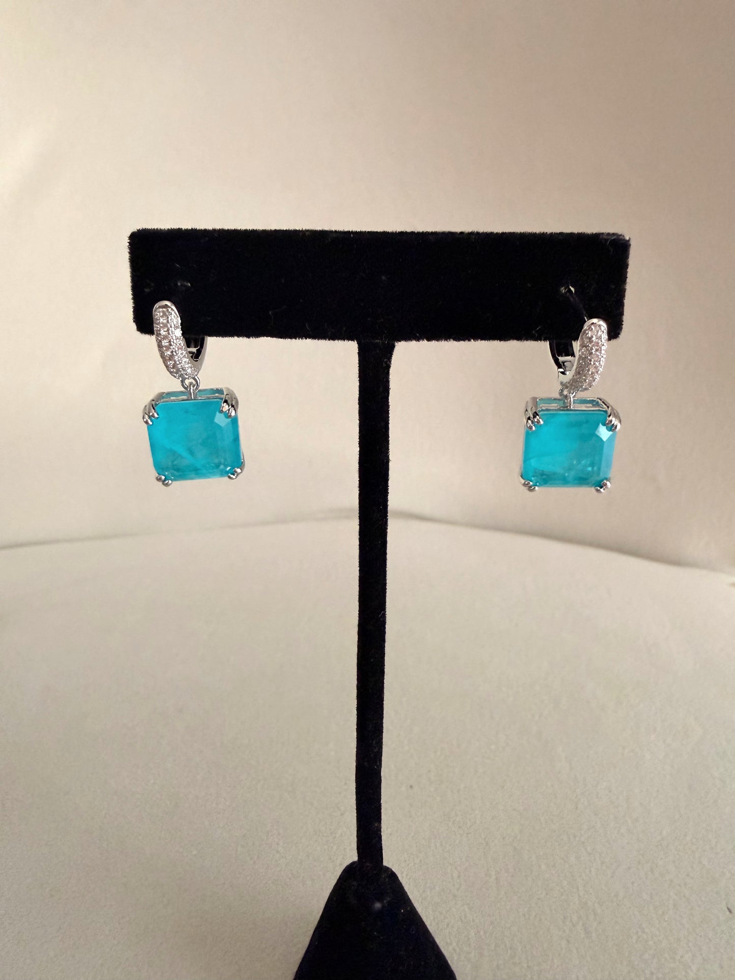 Paraiba Square Drop Earrings