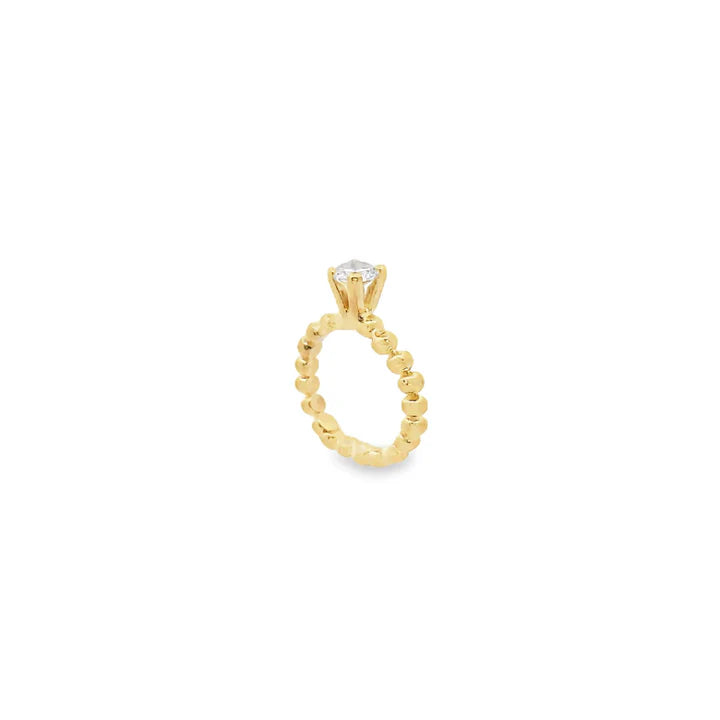 Crystal Solitaire Beaded Ring