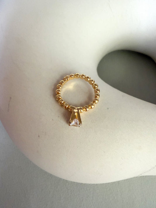 Crystal Solitaire Beaded Ring