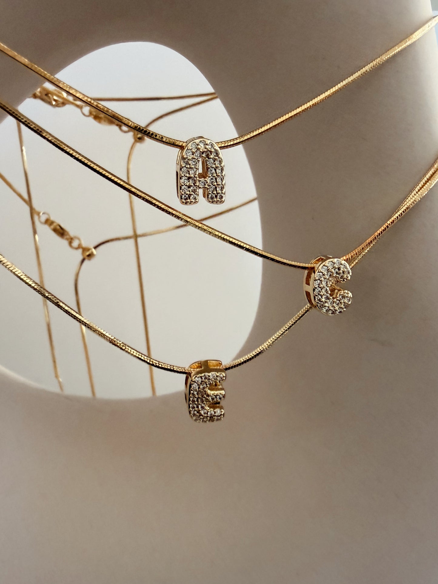 Sparkling Bubble Letter Necklace