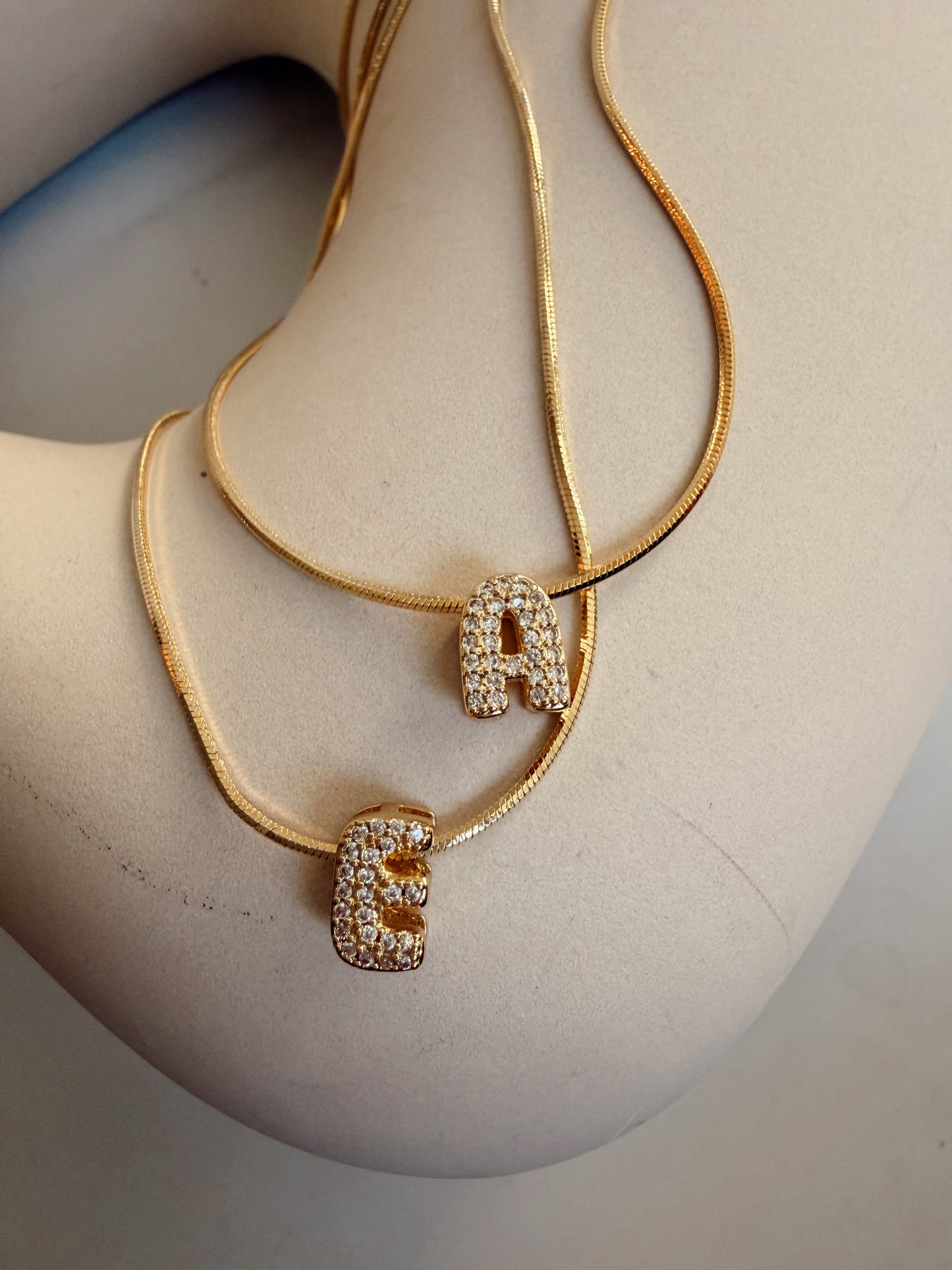 Sparkling Bubble Letter Necklace