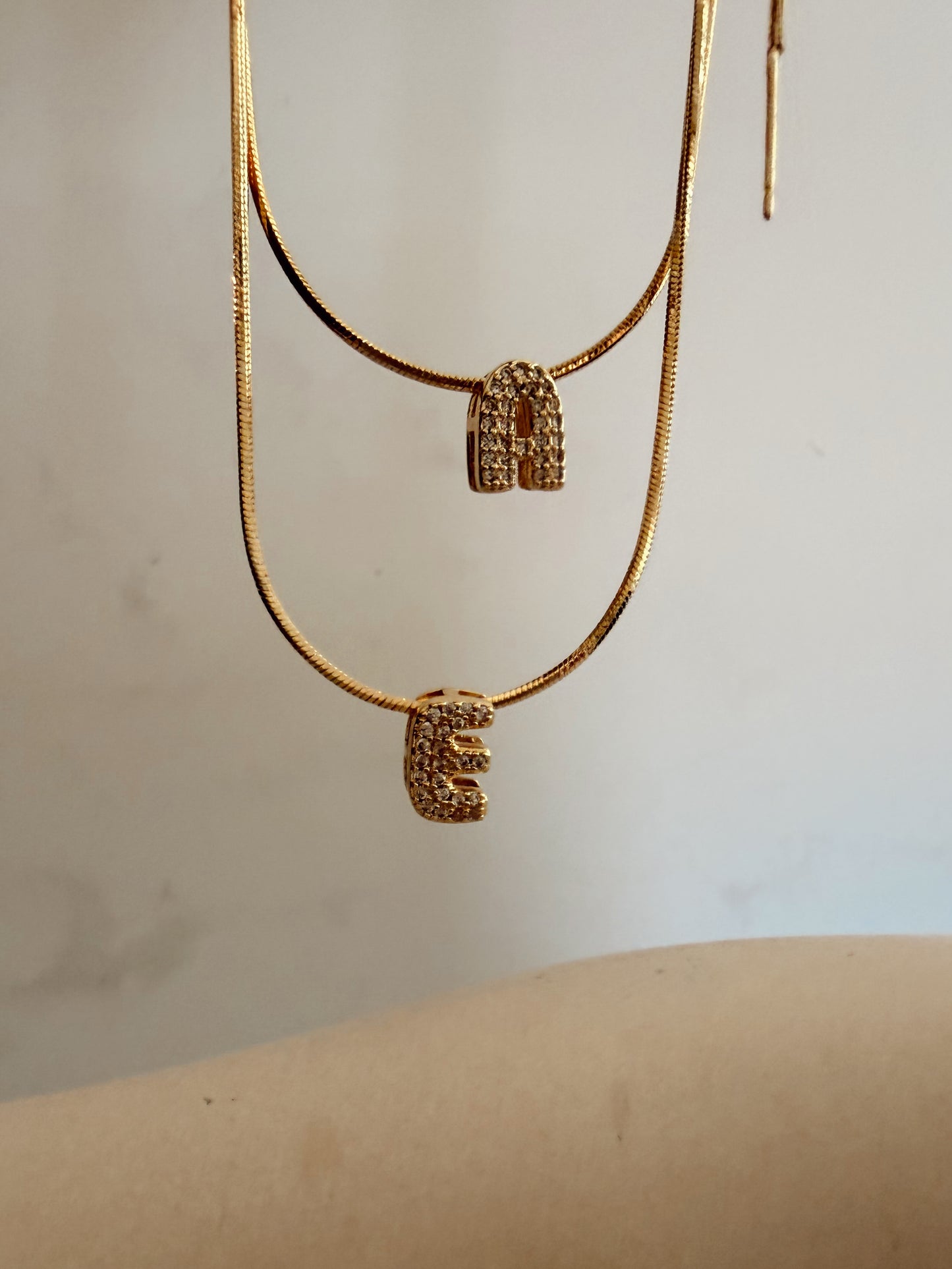 Sparkling Bubble Letter Necklace