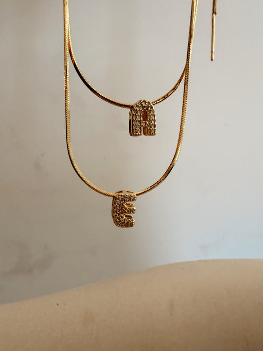 Sparkling Bubble Letter Necklace