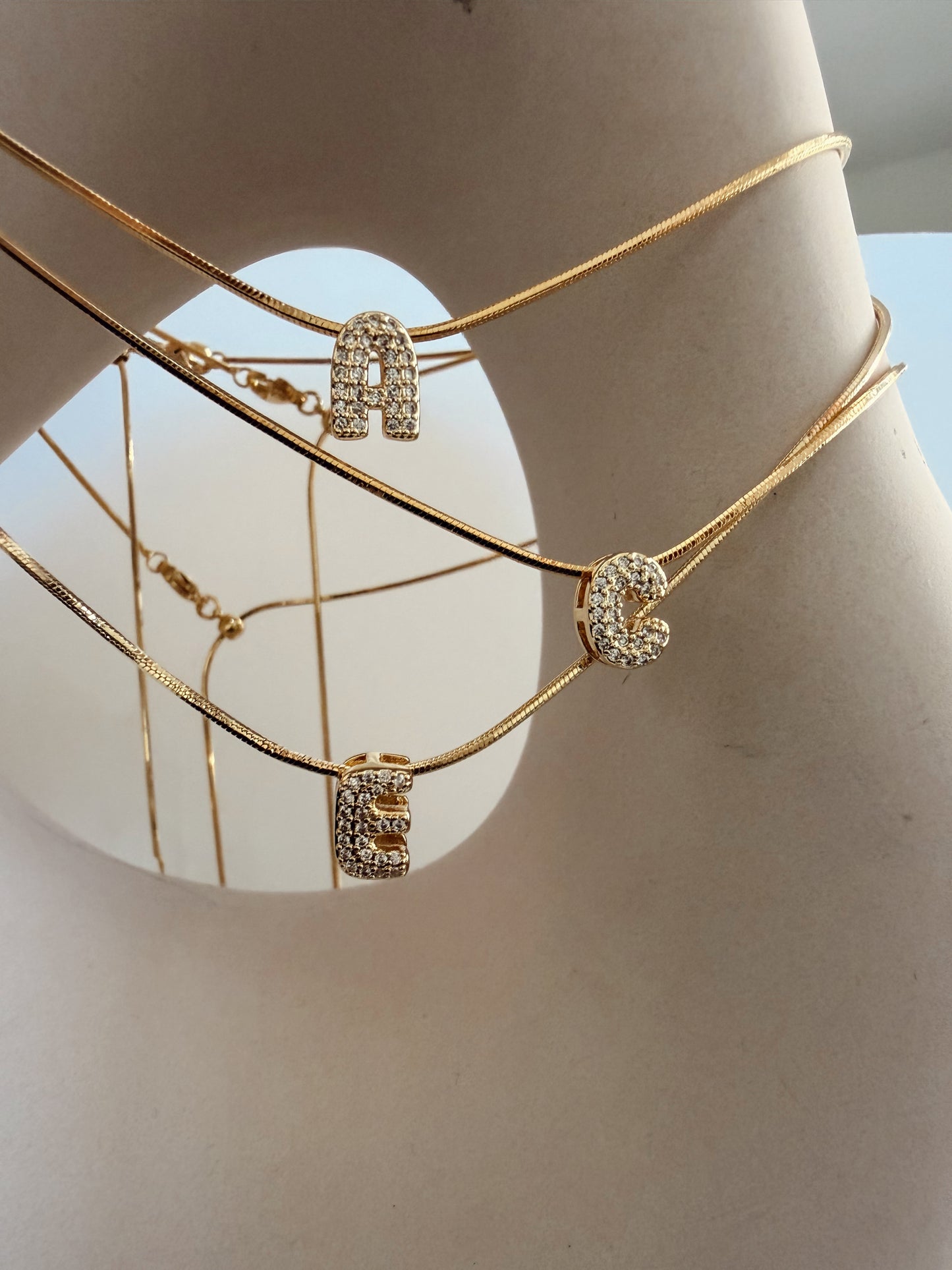 Sparkling Bubble Letter Necklace