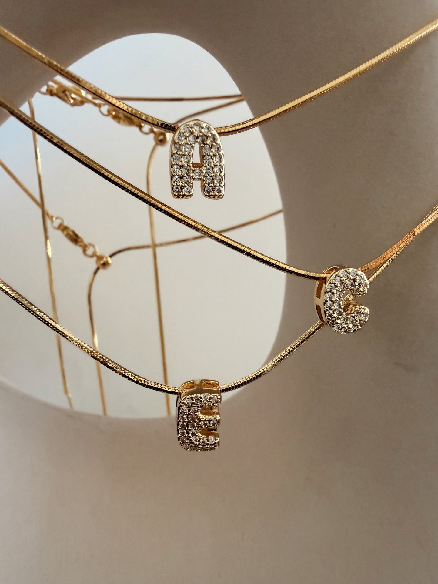 Sparkling Bubble Letter Necklace