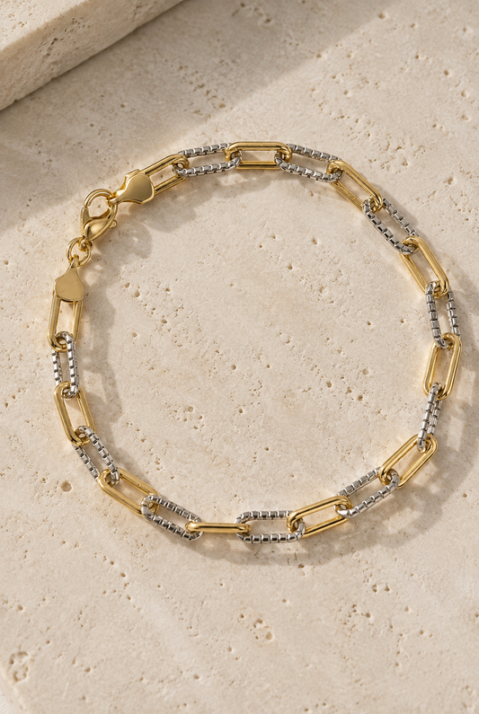 Two Toned Paperclip Bracelet
