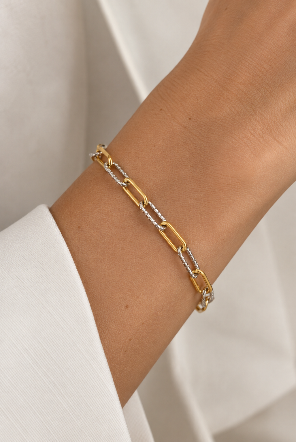 Two Toned Paperclip Bracelet