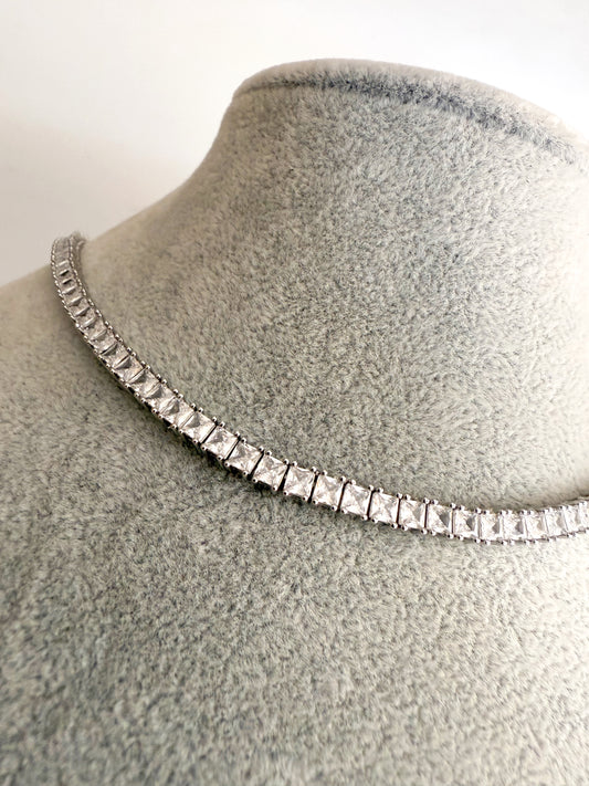 Square Tennis Necklace