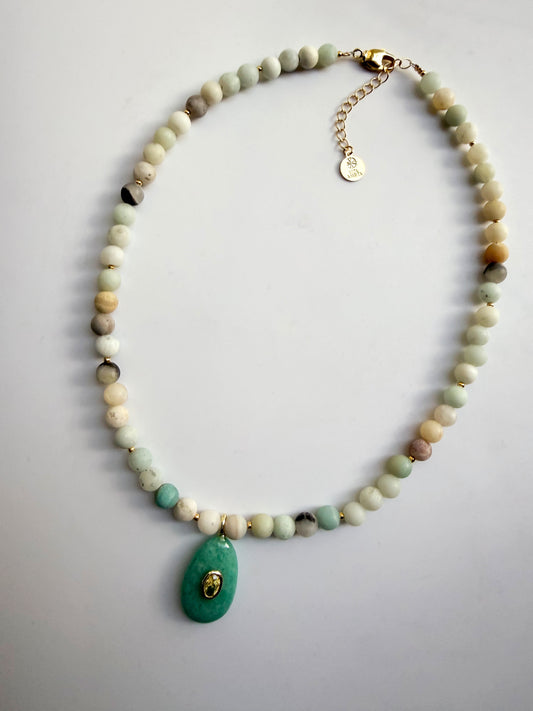 Amazonite Teardrop Necklace