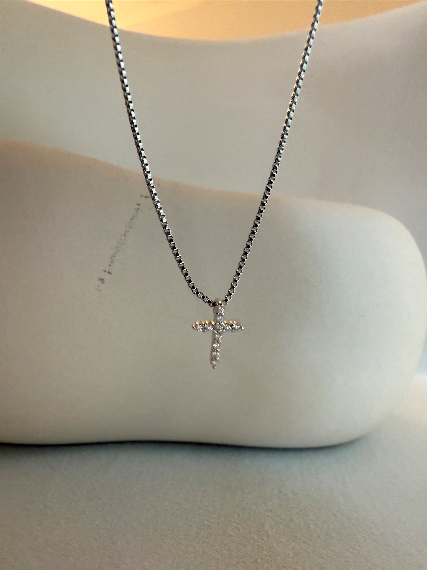 CZ Mini Cross Necklace