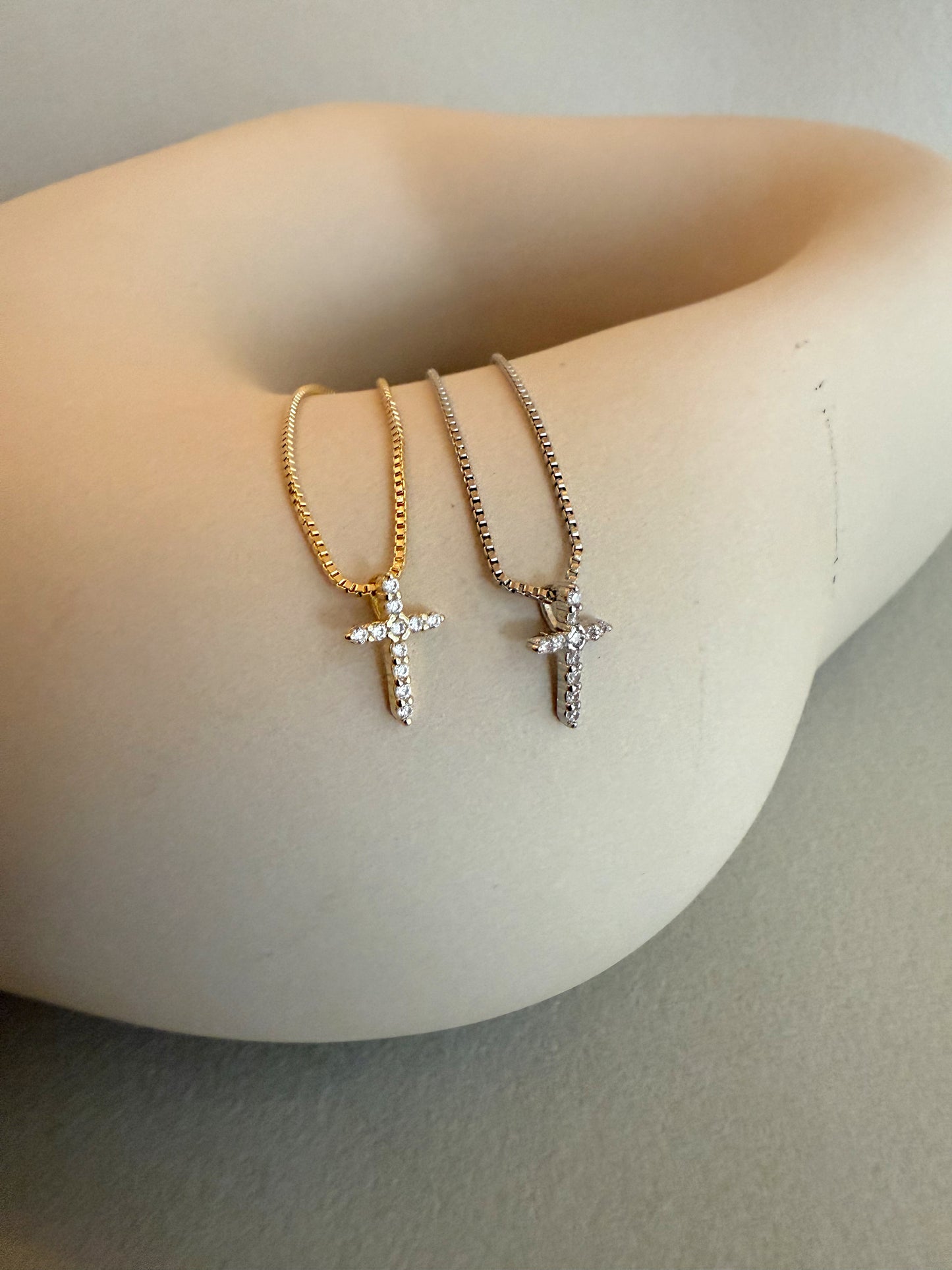 CZ Mini Cross Necklace