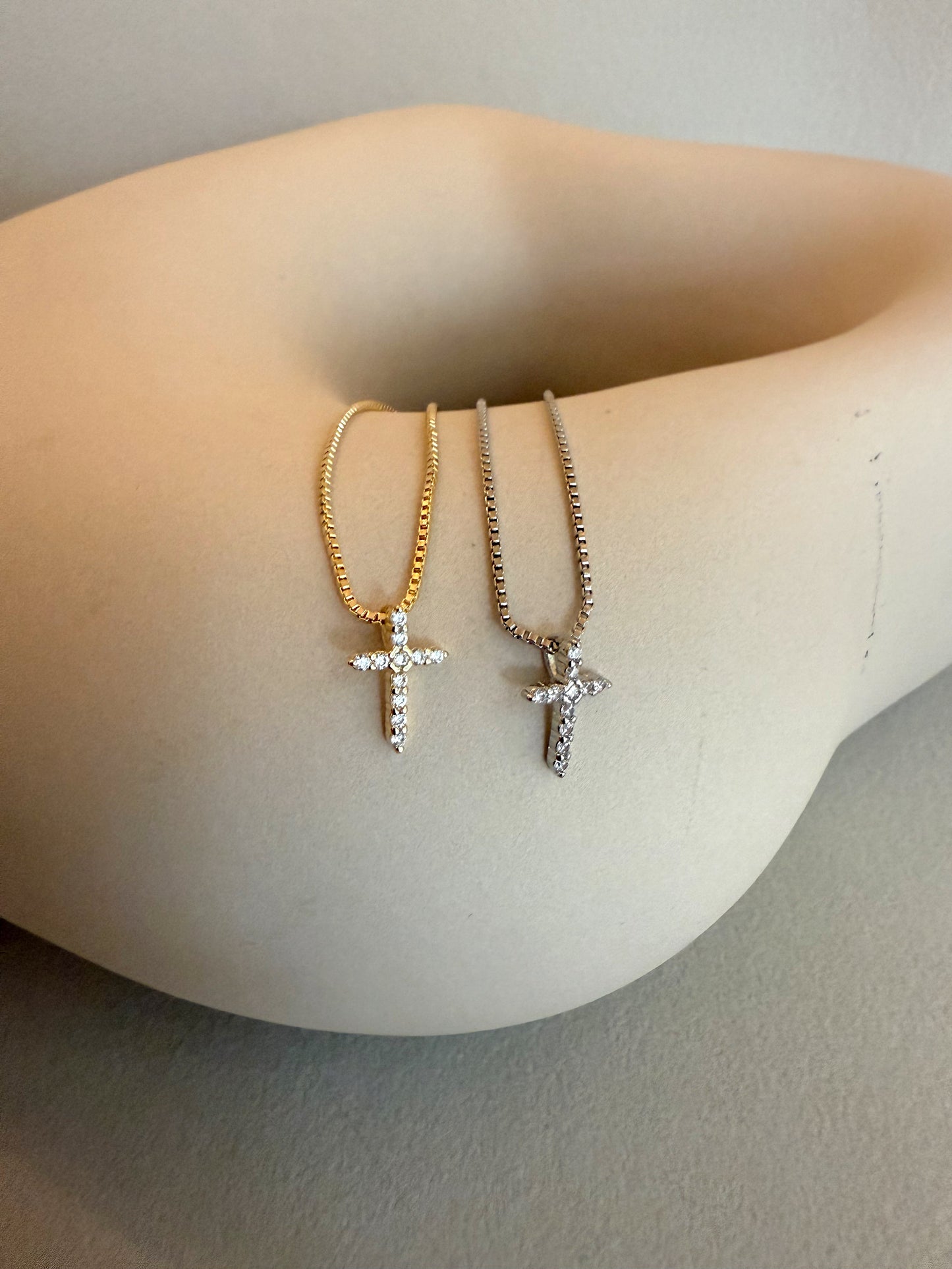 CZ Mini Cross Necklace