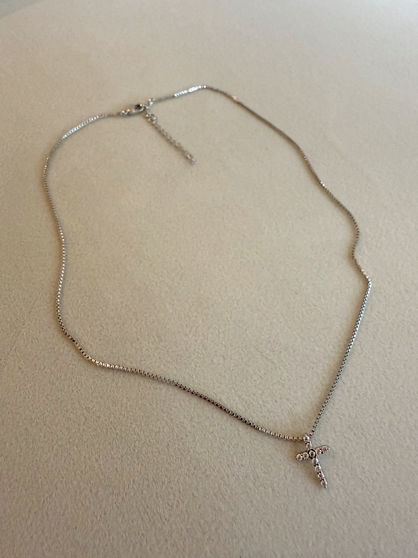 CZ Mini Cross Necklace