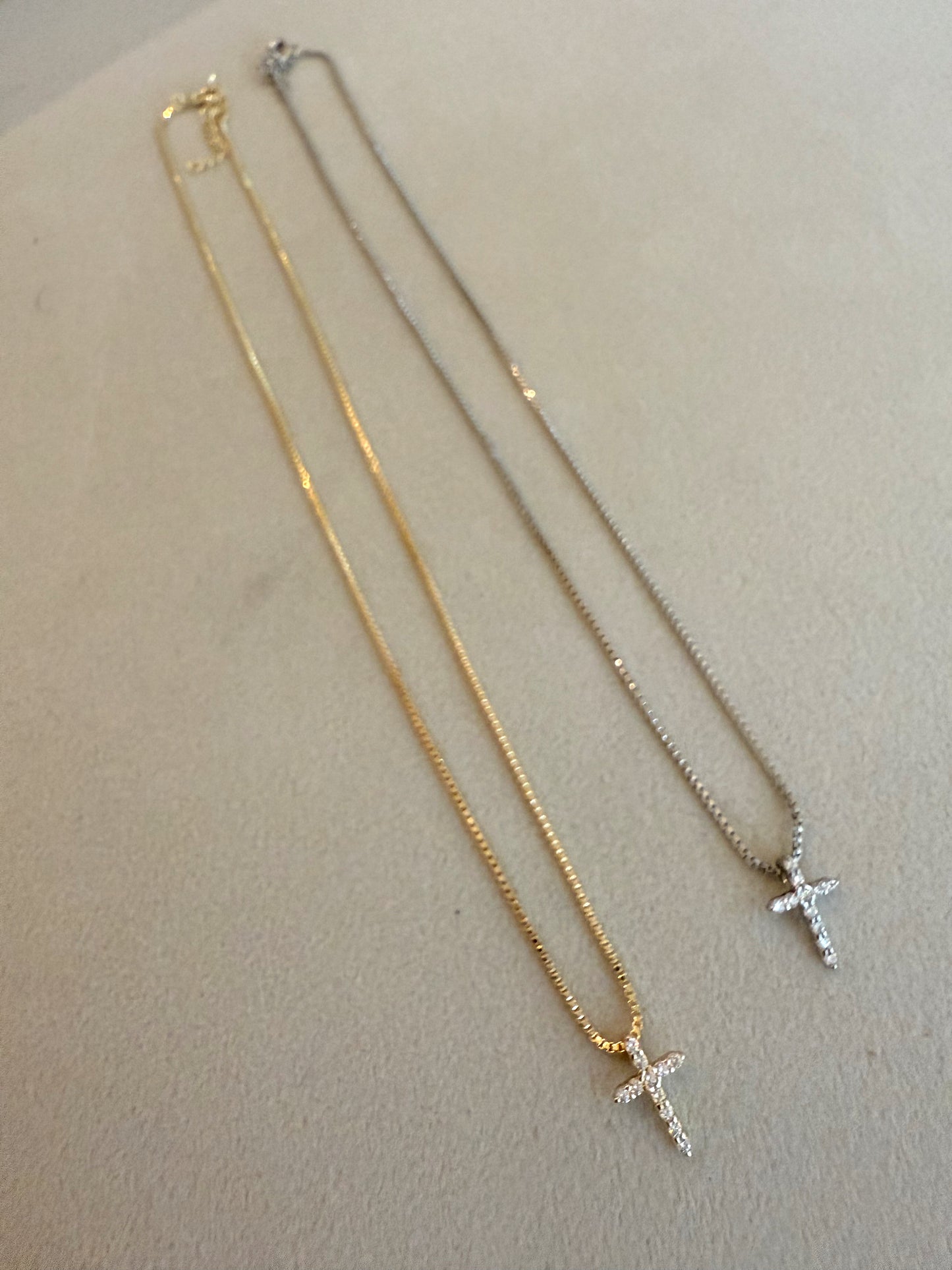 CZ Mini Cross Necklace