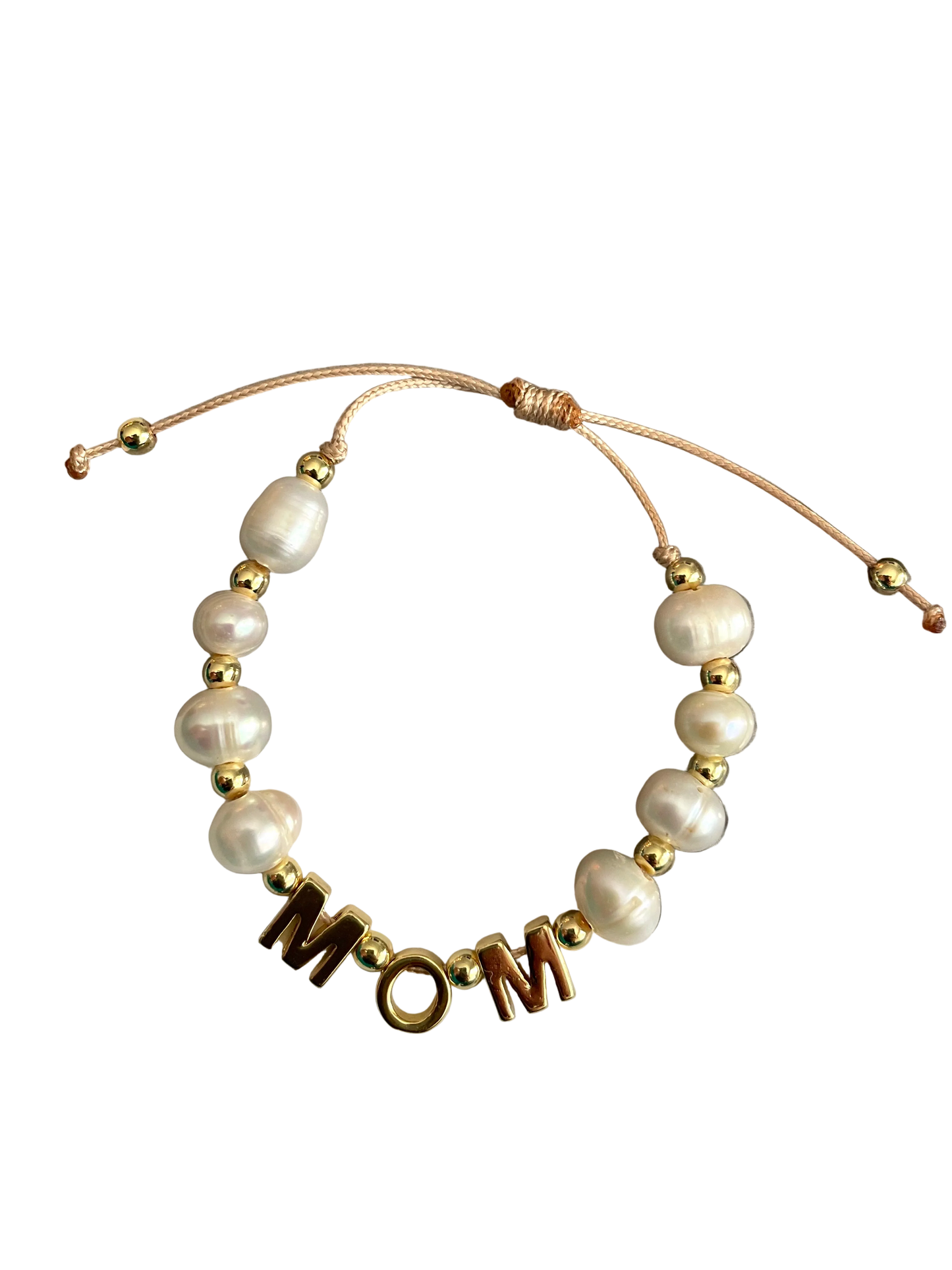 MOM pearled adjustable bracelet