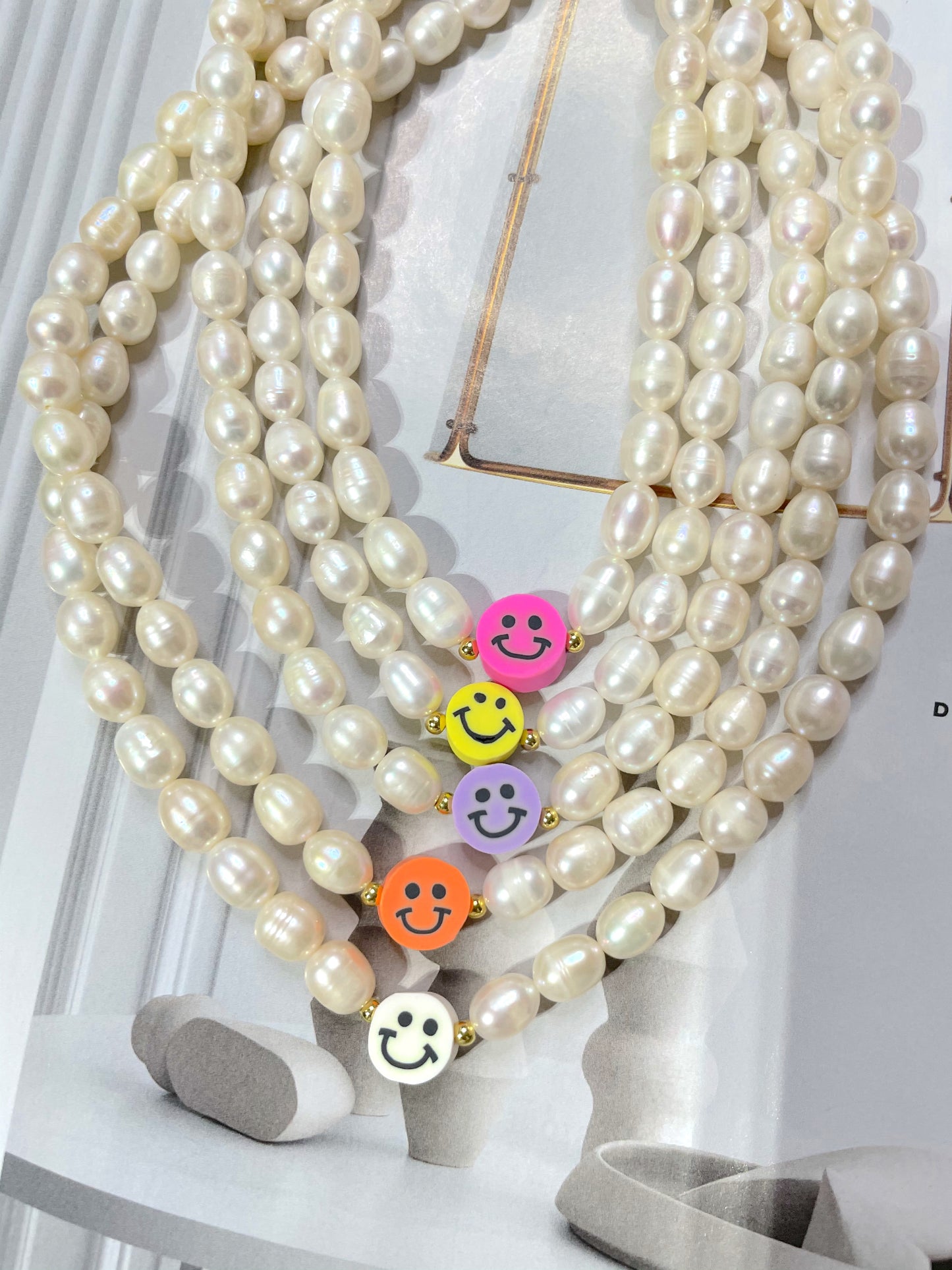 Pearl Necklace with happy face
