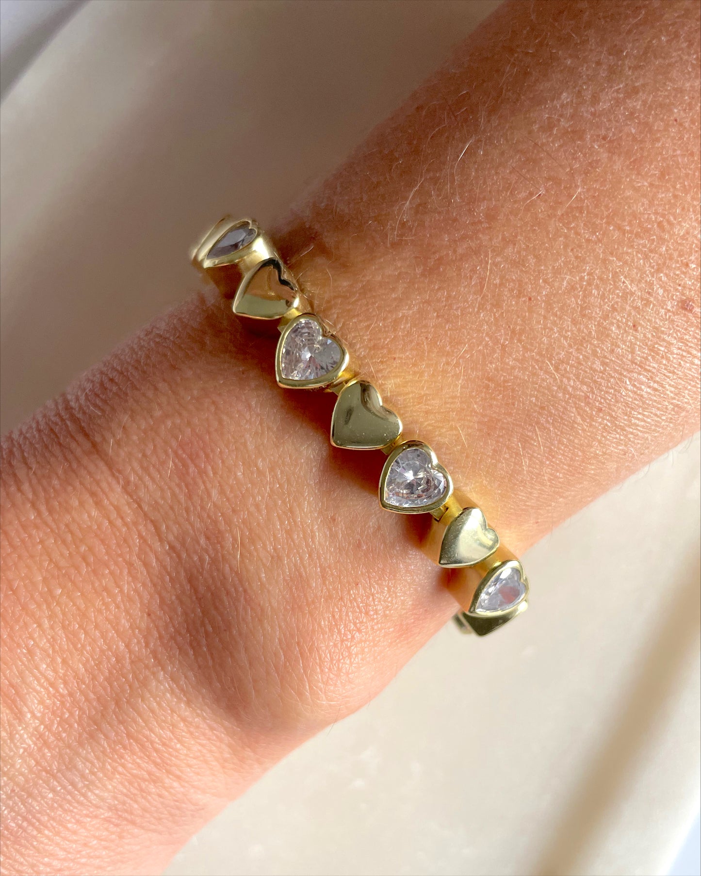 Zirconia and gold bracelet