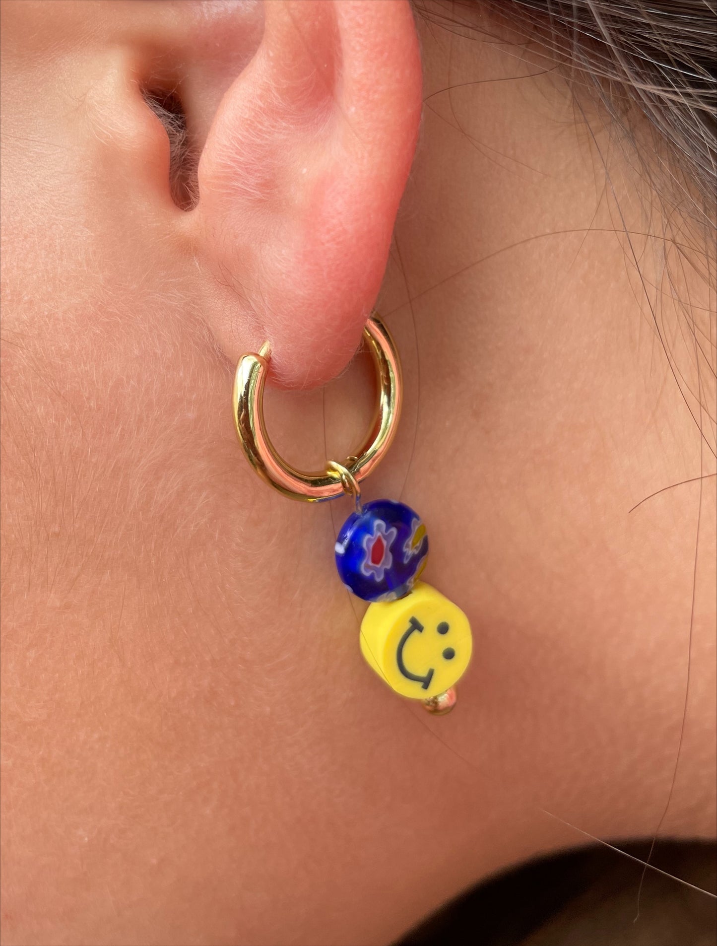 Beaded adds on hoops earrings