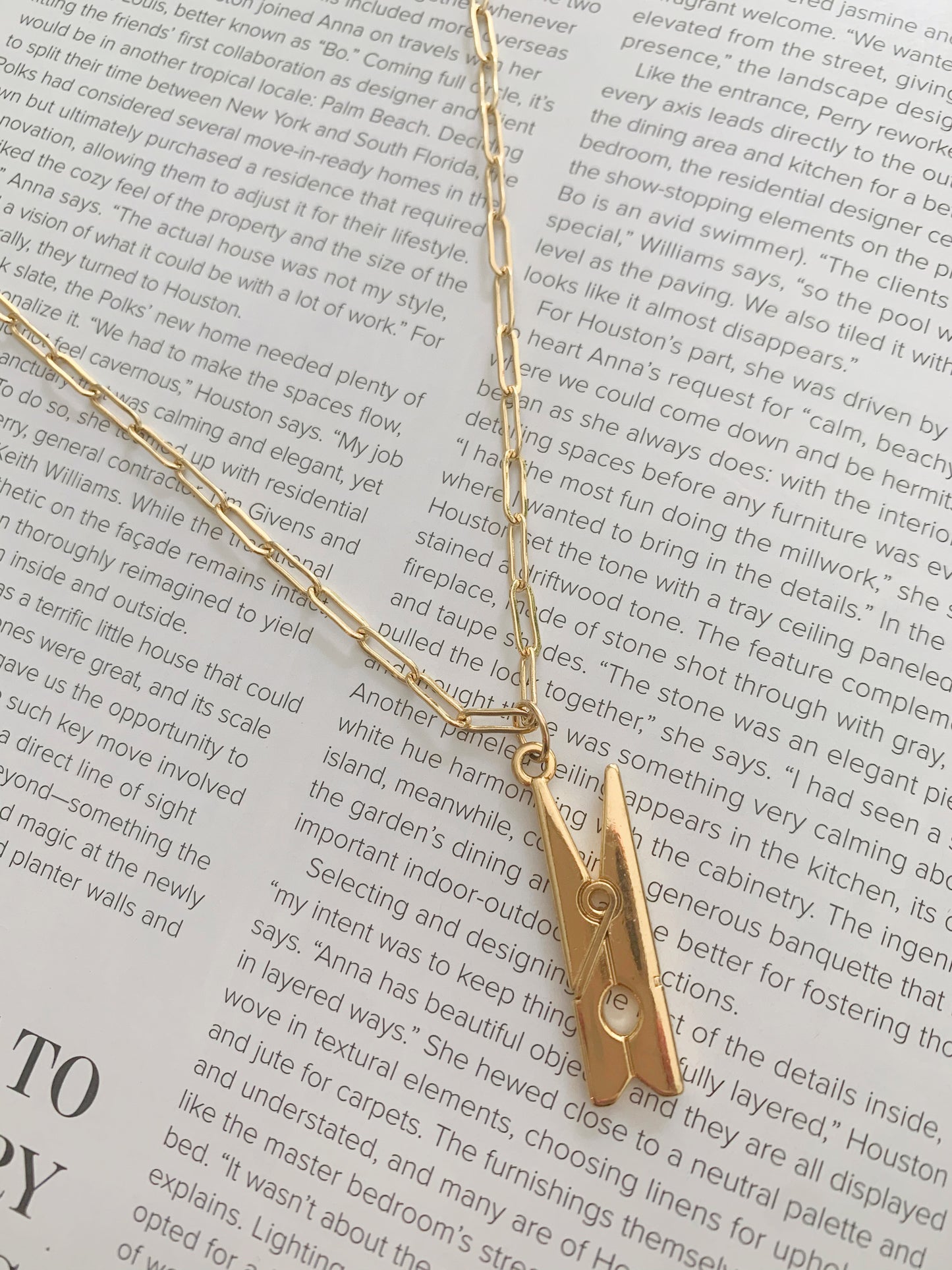 Clothes Pin Charm Necklace