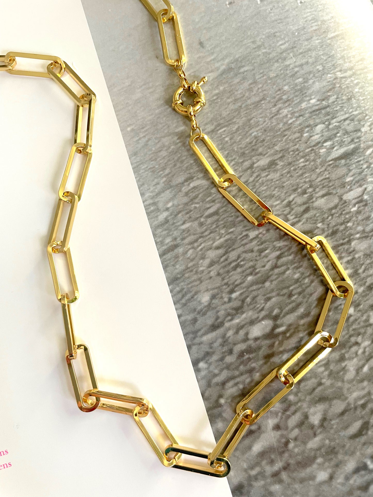 Long  Gold Link Necklace