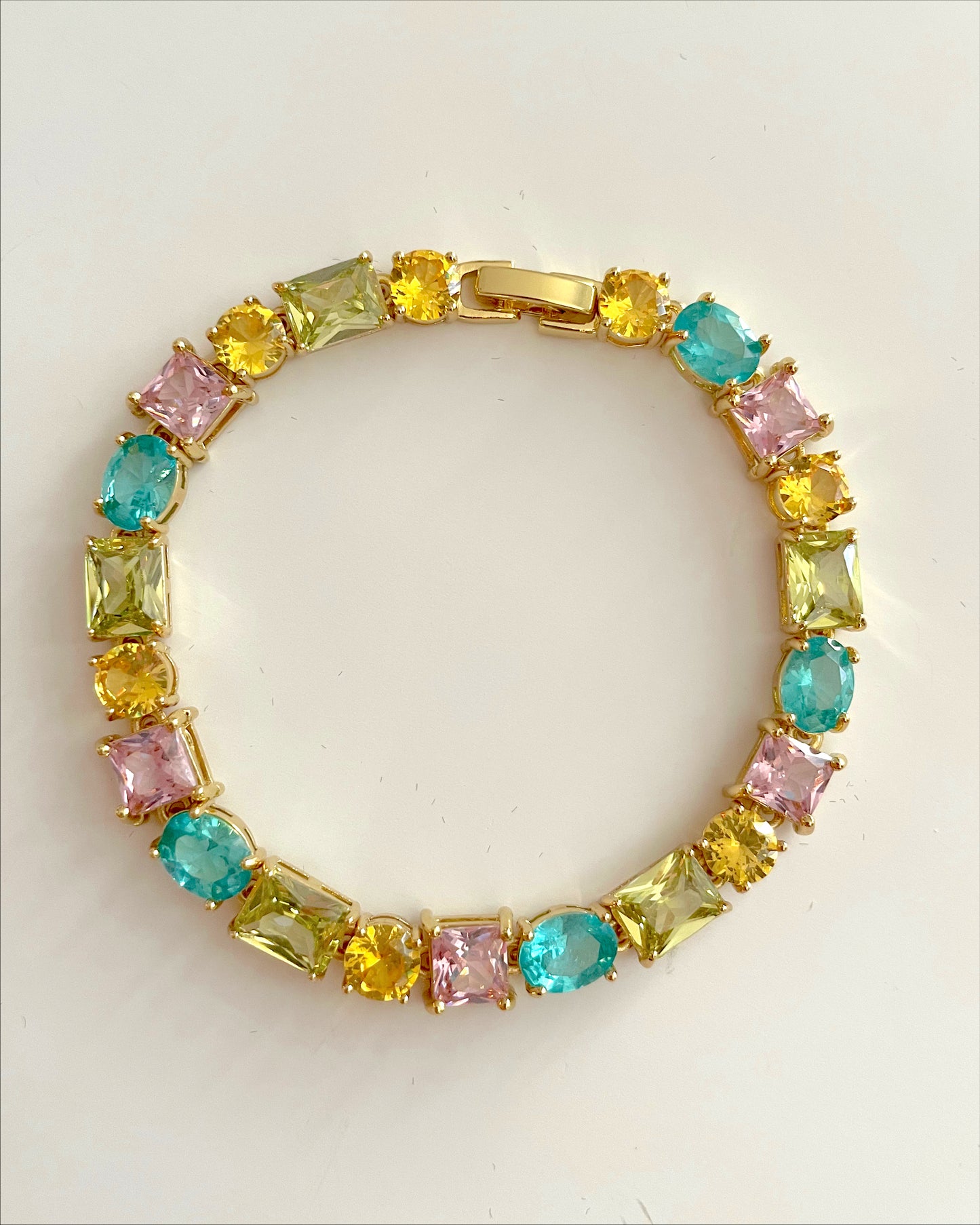Pastel Crystals Zircon Bracelet Necklace