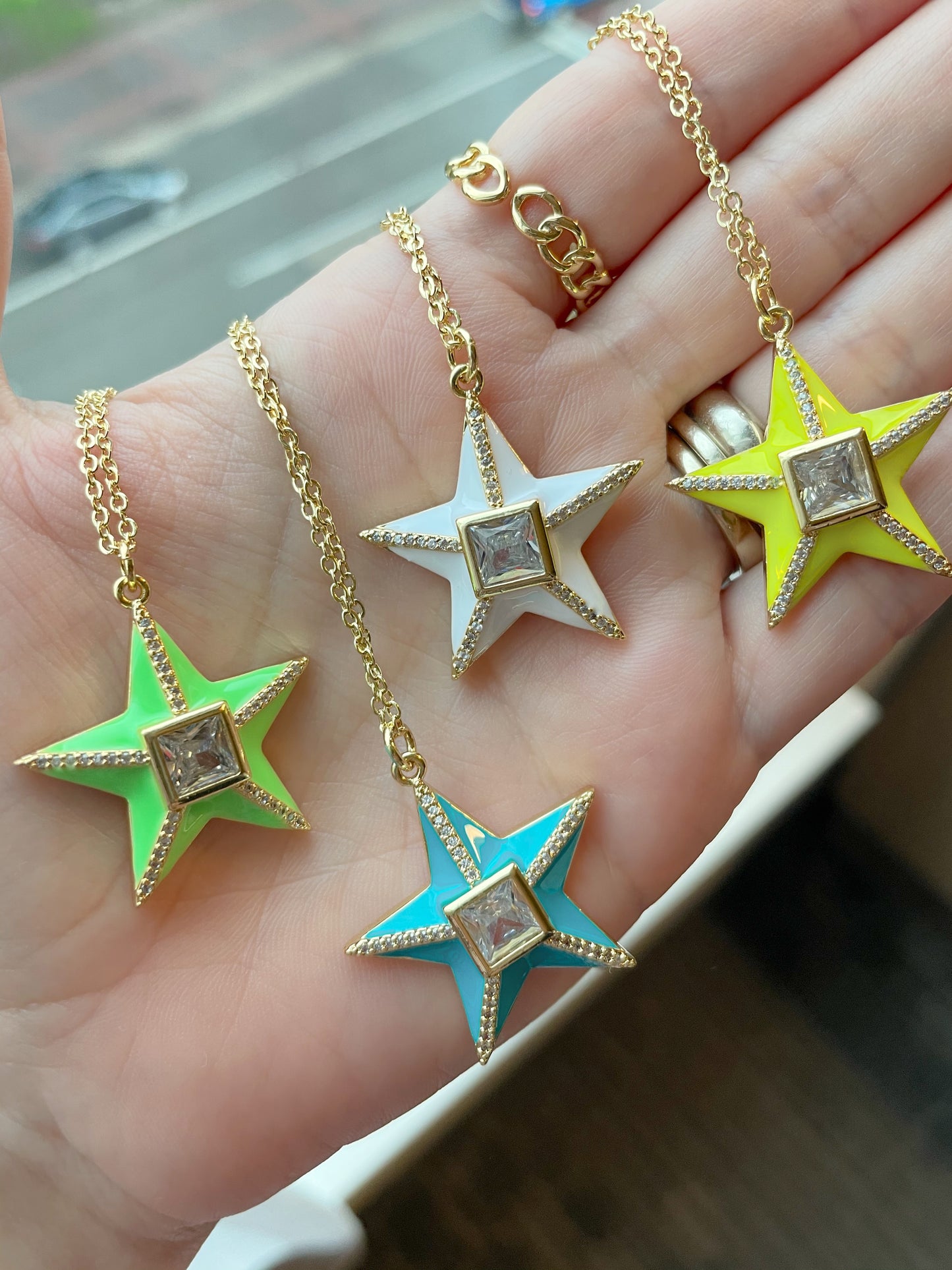 Enamel Star pendant necklace