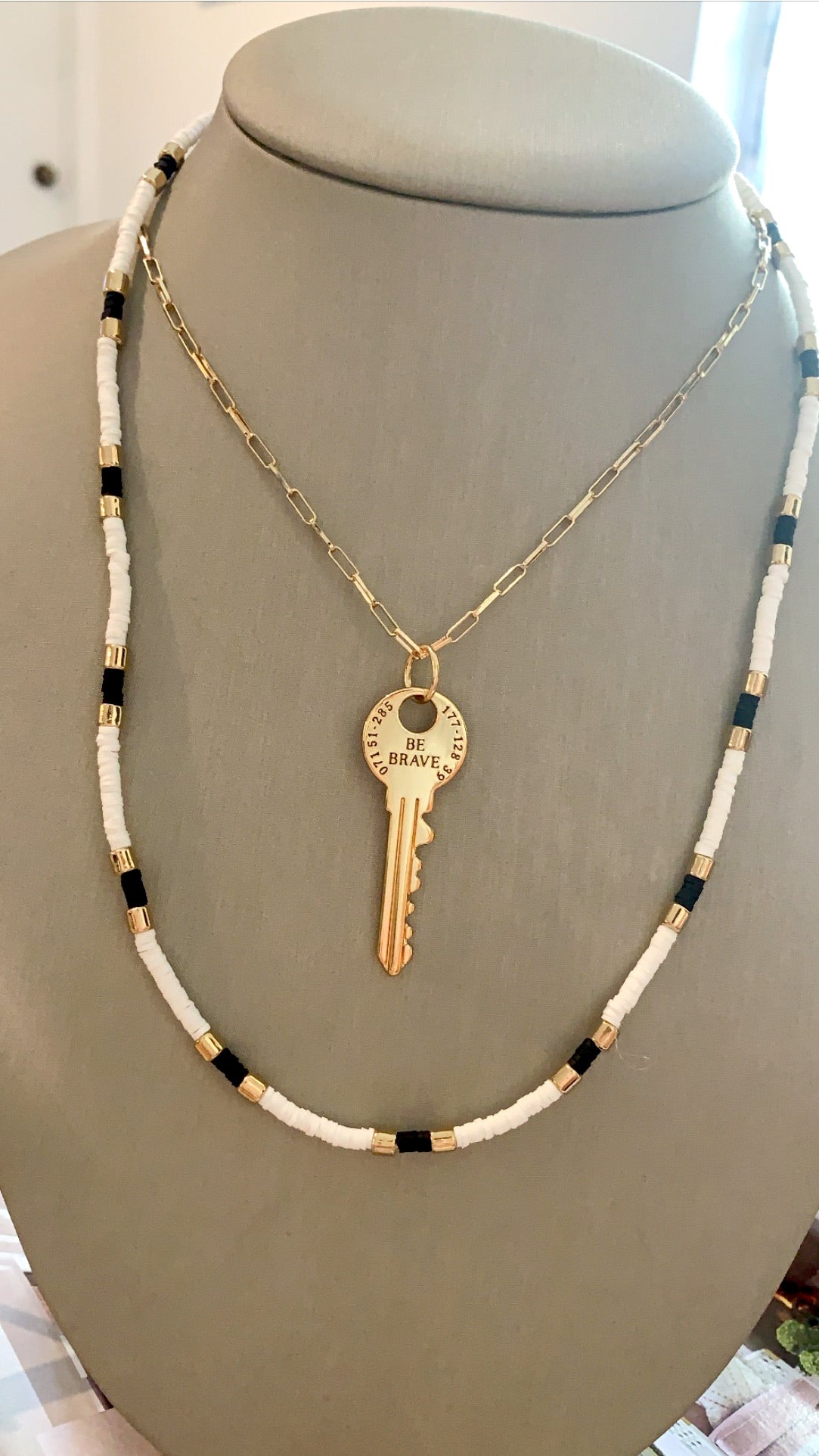 Be brave key necklace