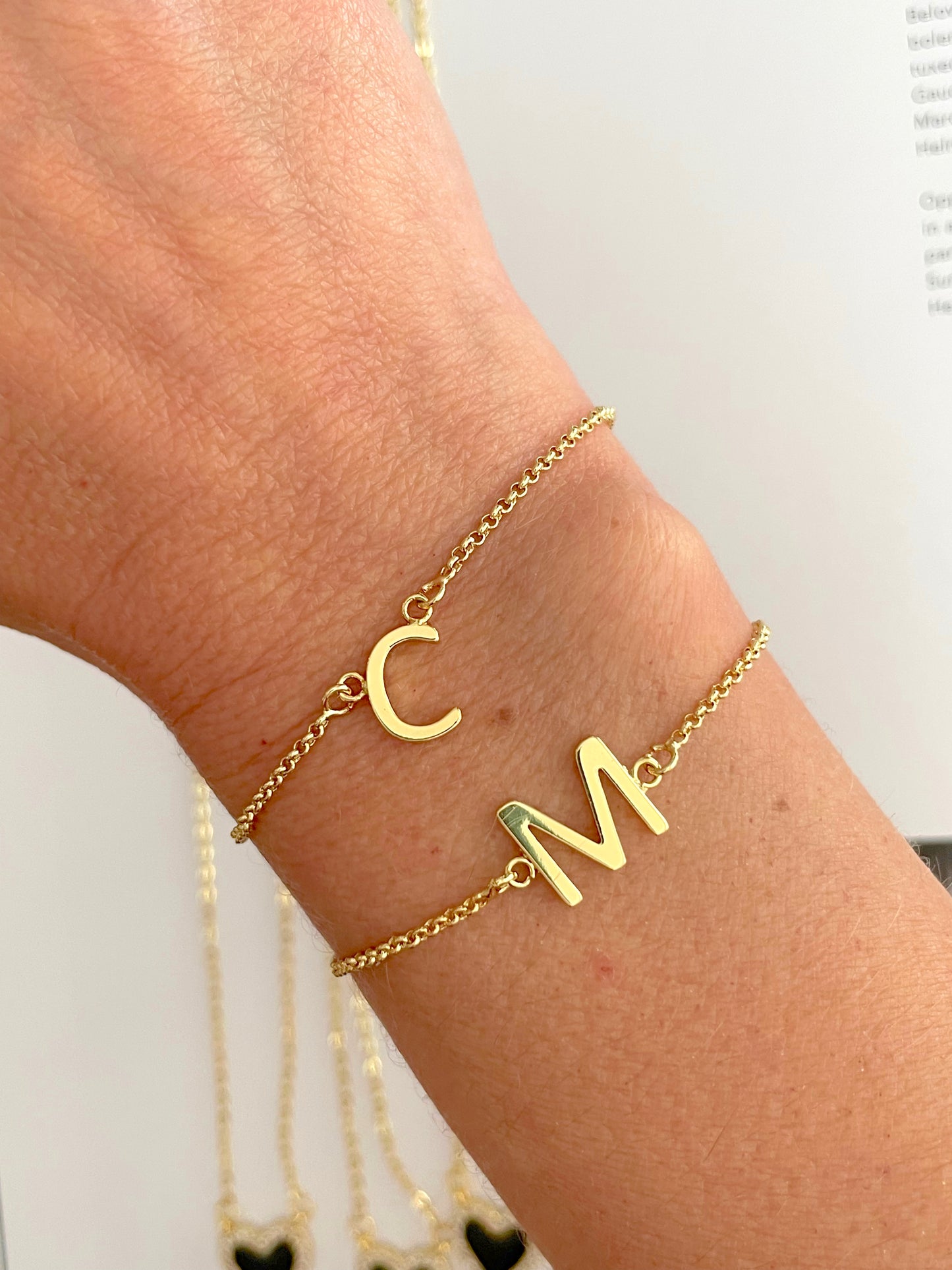 Letter gold adjustable bracelet
