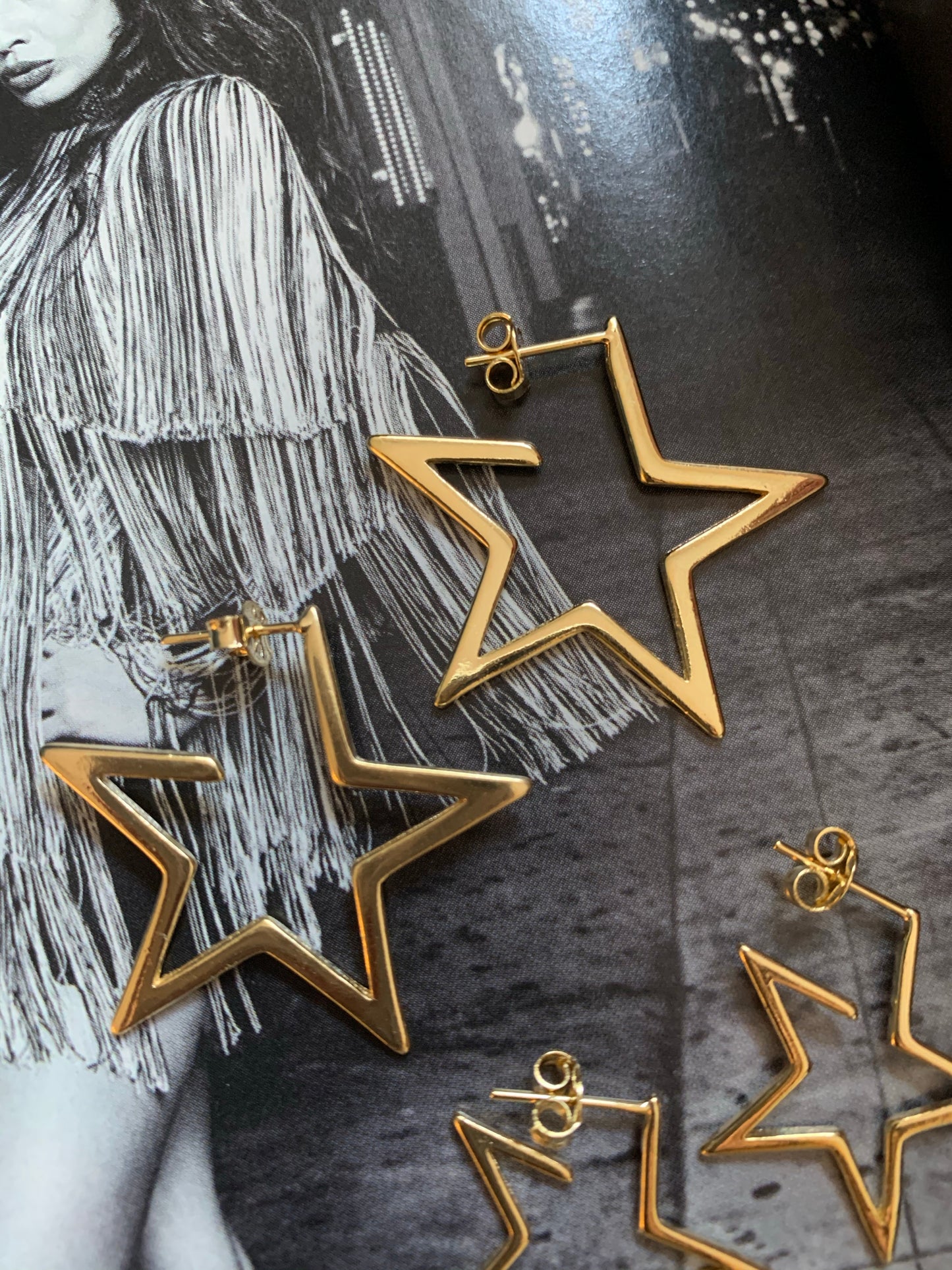 Gold Plated Stars Earrings