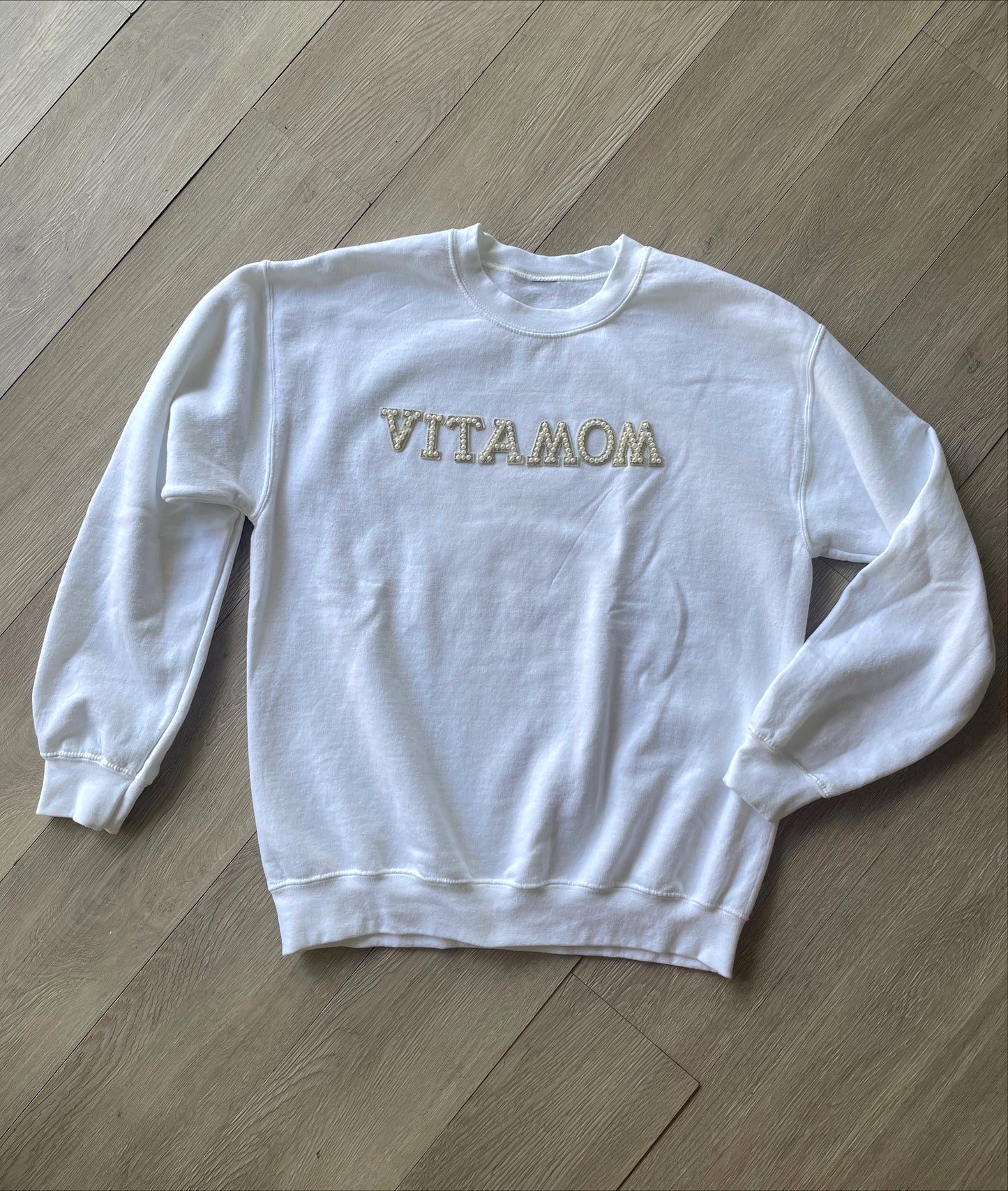 Customized pearls letters sweatshirt