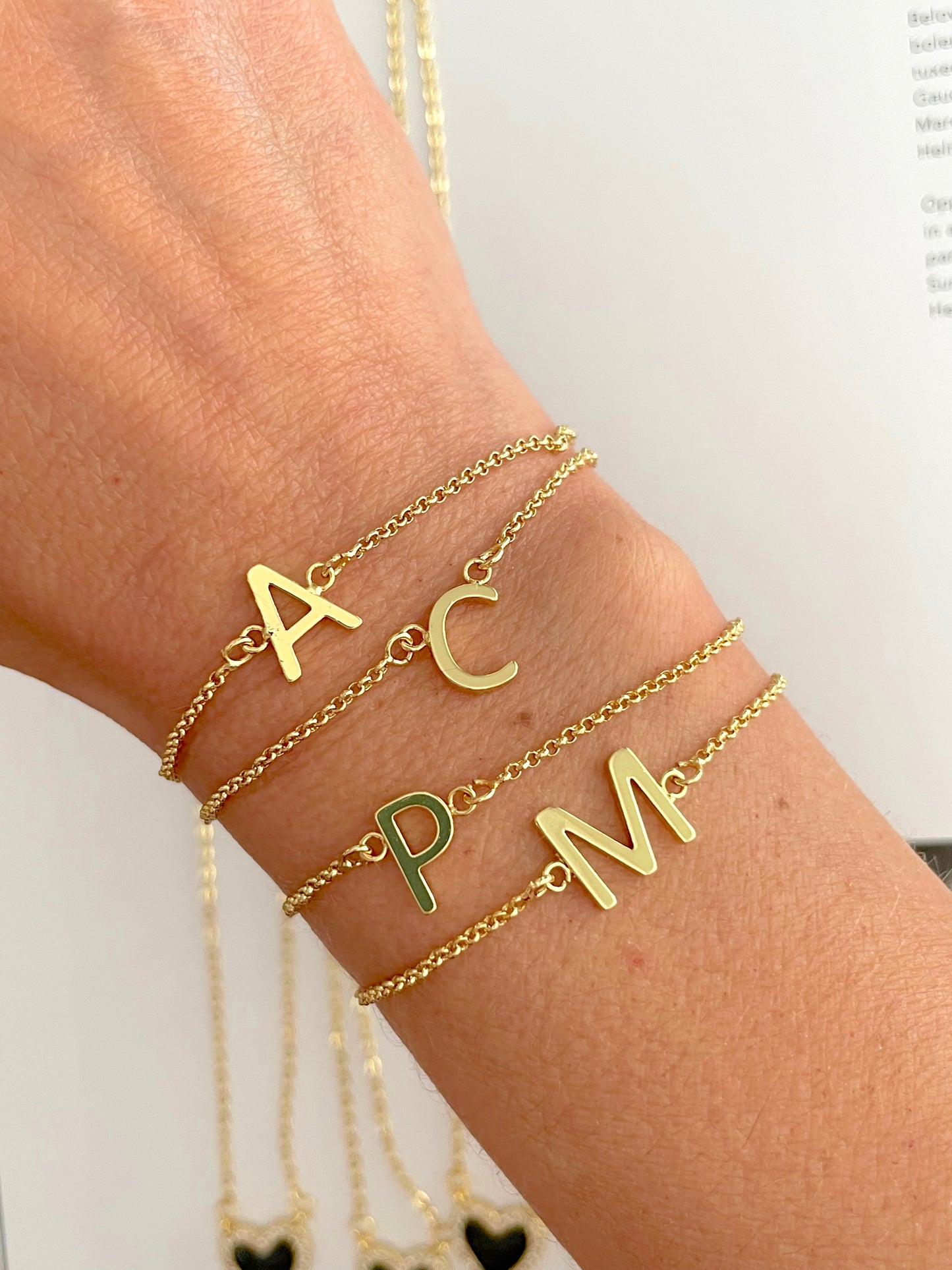 Letter gold adjustable bracelet